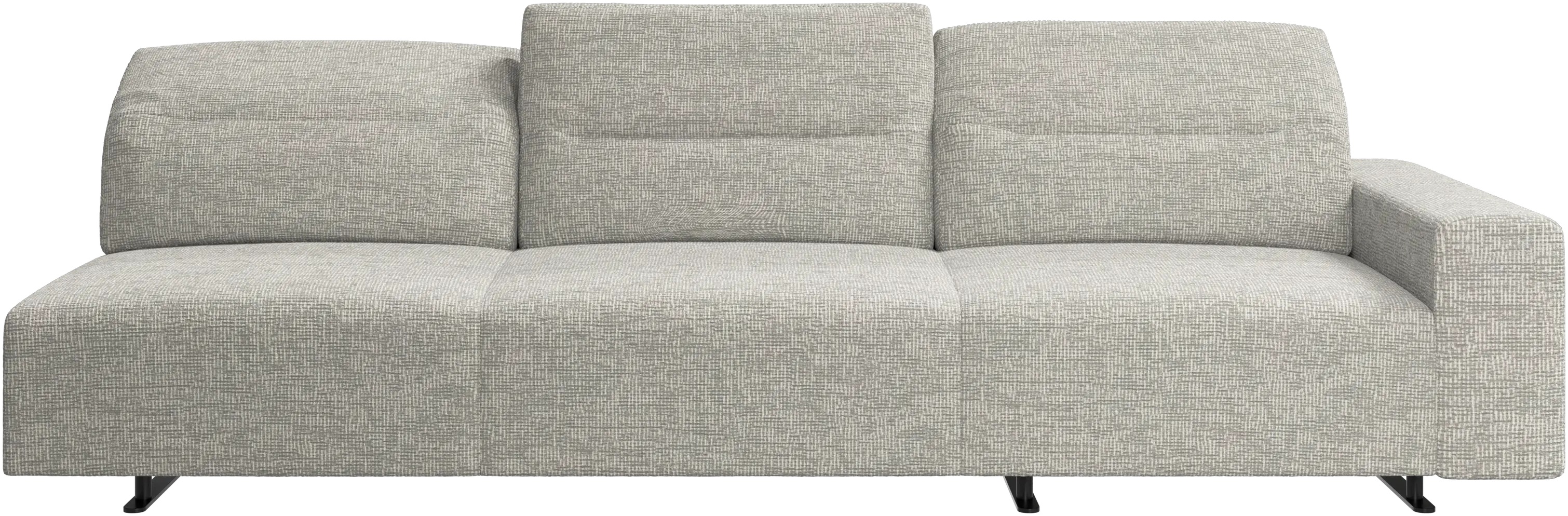 Hampton sofa with adjustable back and storage on the right side