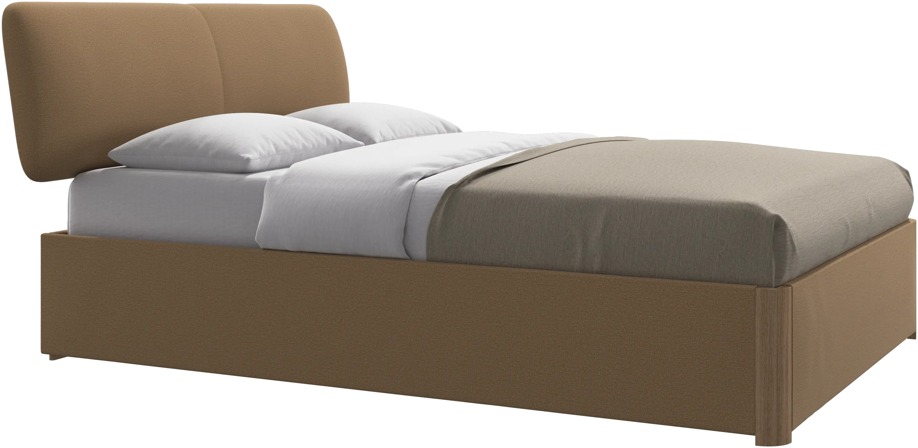 Element bed, bed-mounted headboard, with slats and storage solution, excl. mattress