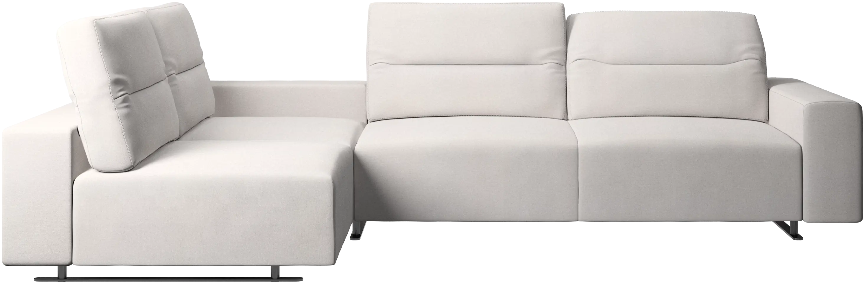 Hampton corner sofa with adjustable back and storage on right side