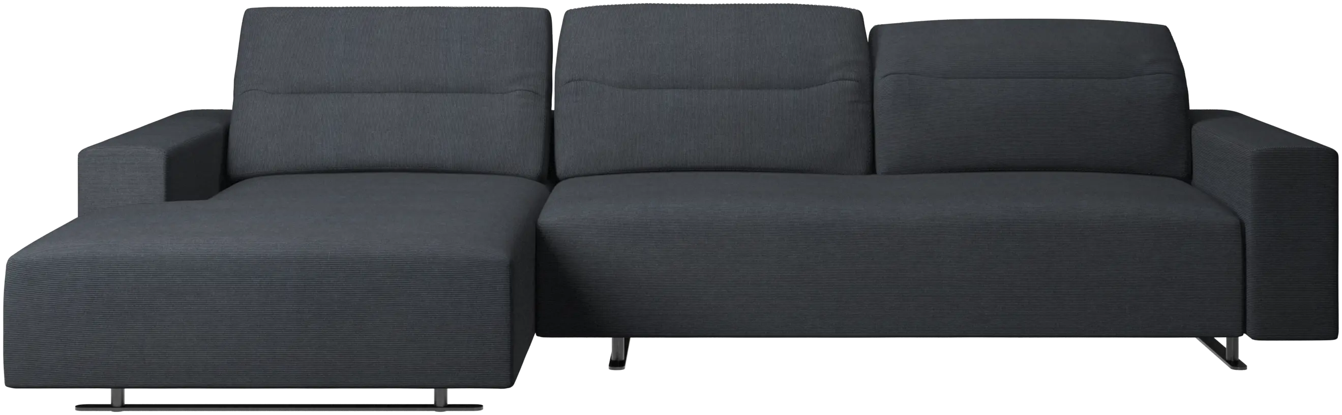 Hampton sofa with adjustable back, resting unit and storage both sides