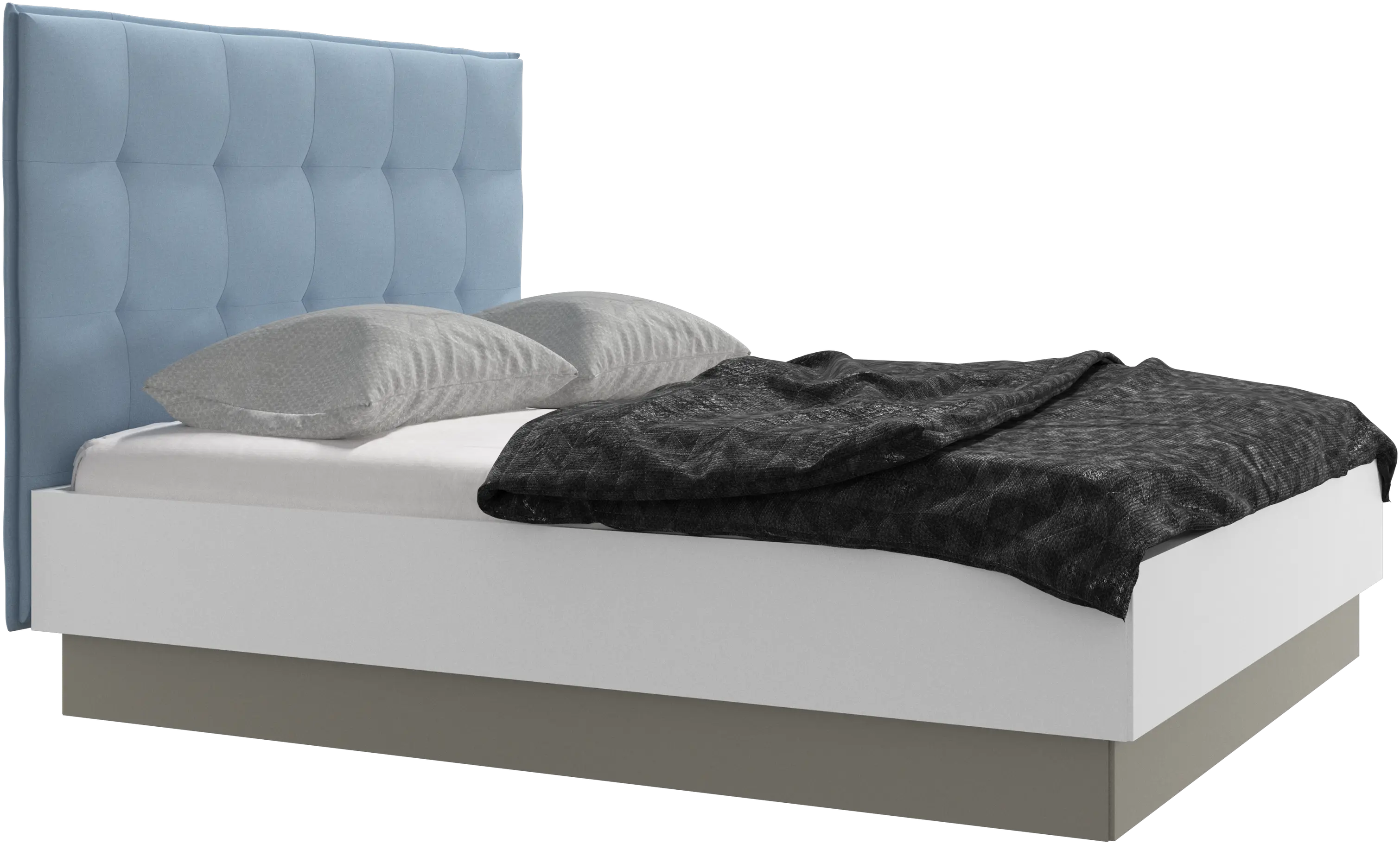 Lugano storage bed with lift-up frame and slats, excl. mattress