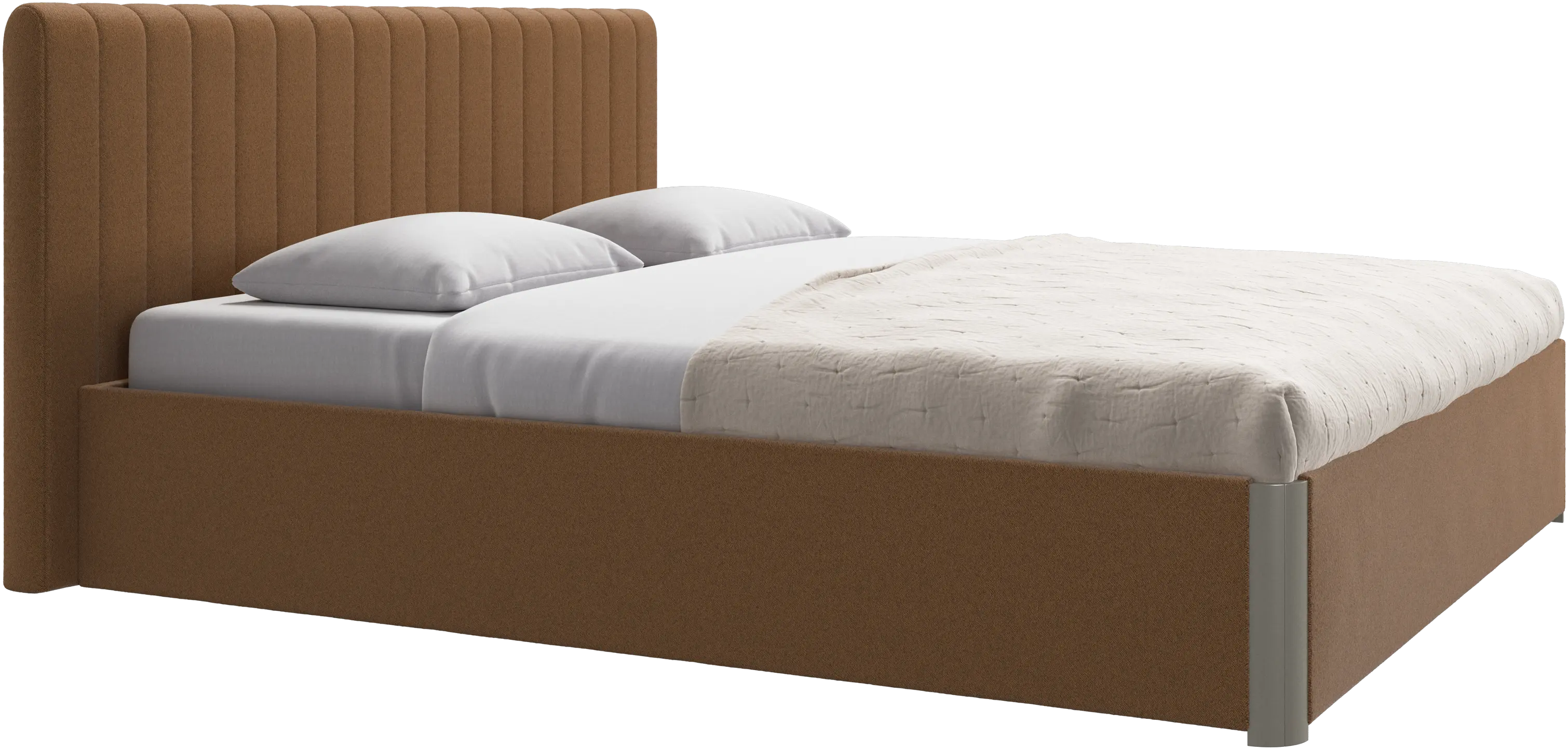 Element bed, bed-mounted headboard, with slats and storage solution, excl. mattress