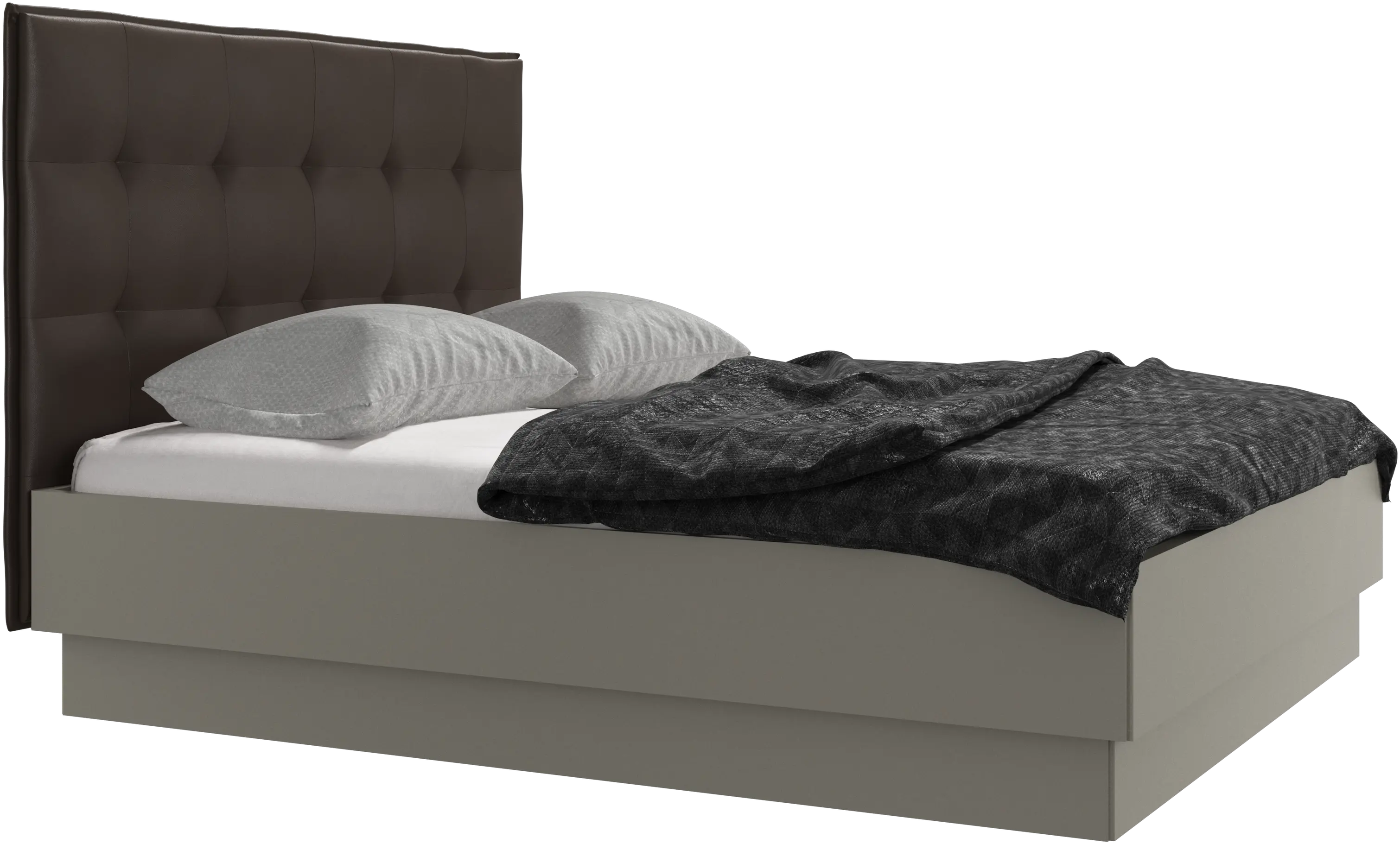 Lit Lugano avec rangement intégré, sommier inclus, hors matelas