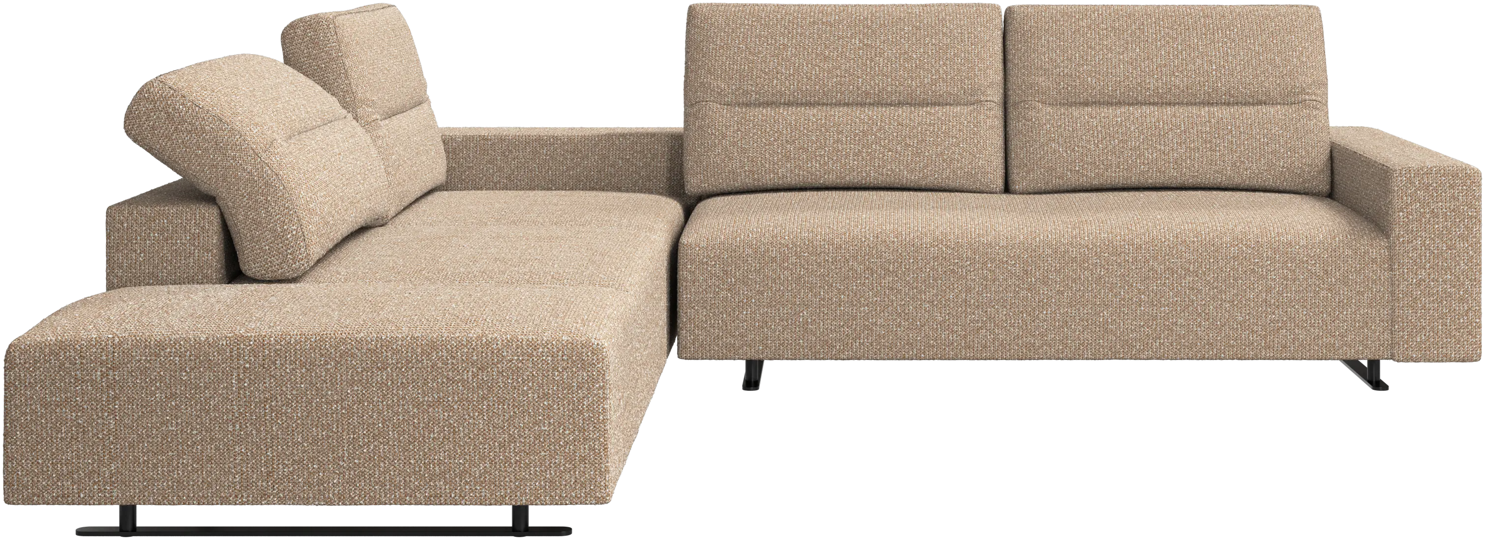 Hampton corner sofa with adjustable back and lounging unit