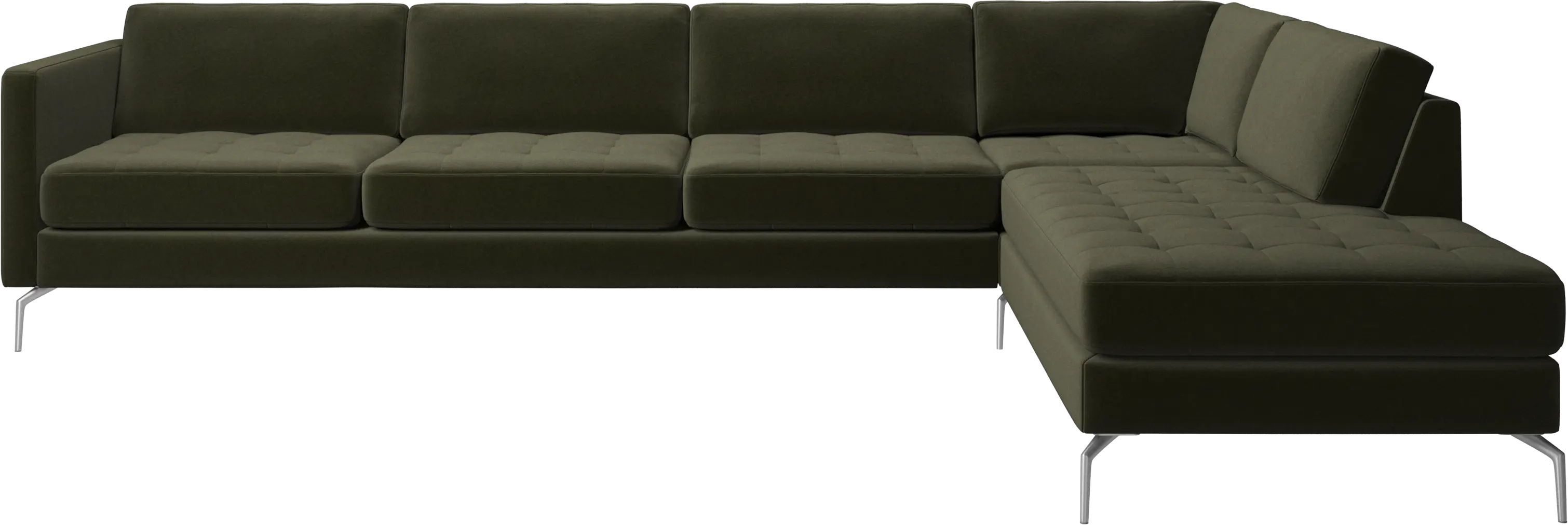 Osaka corner sofa with lounging unit, tufted seat
