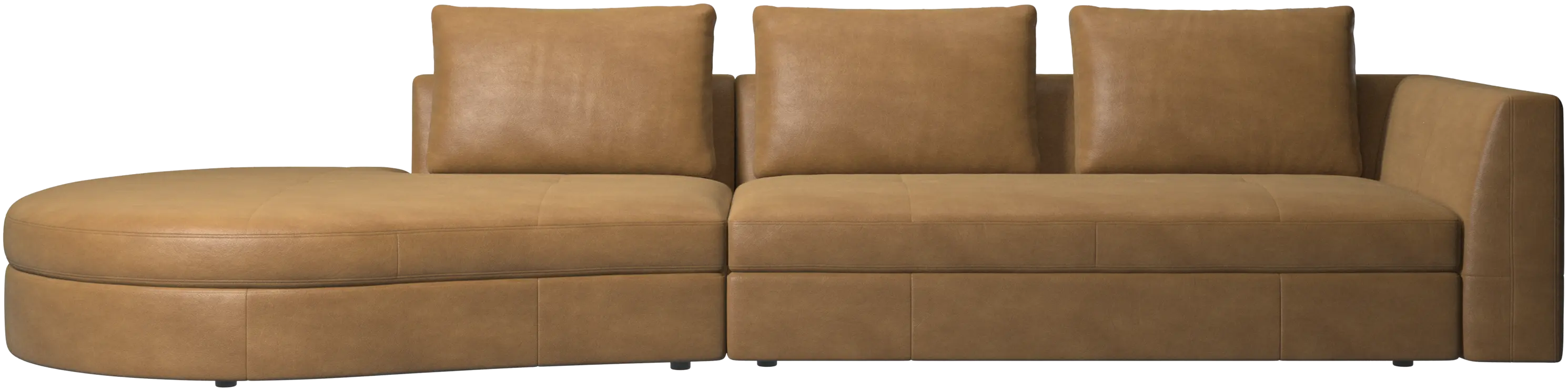 Bergamo sofa with round lounging unit, left