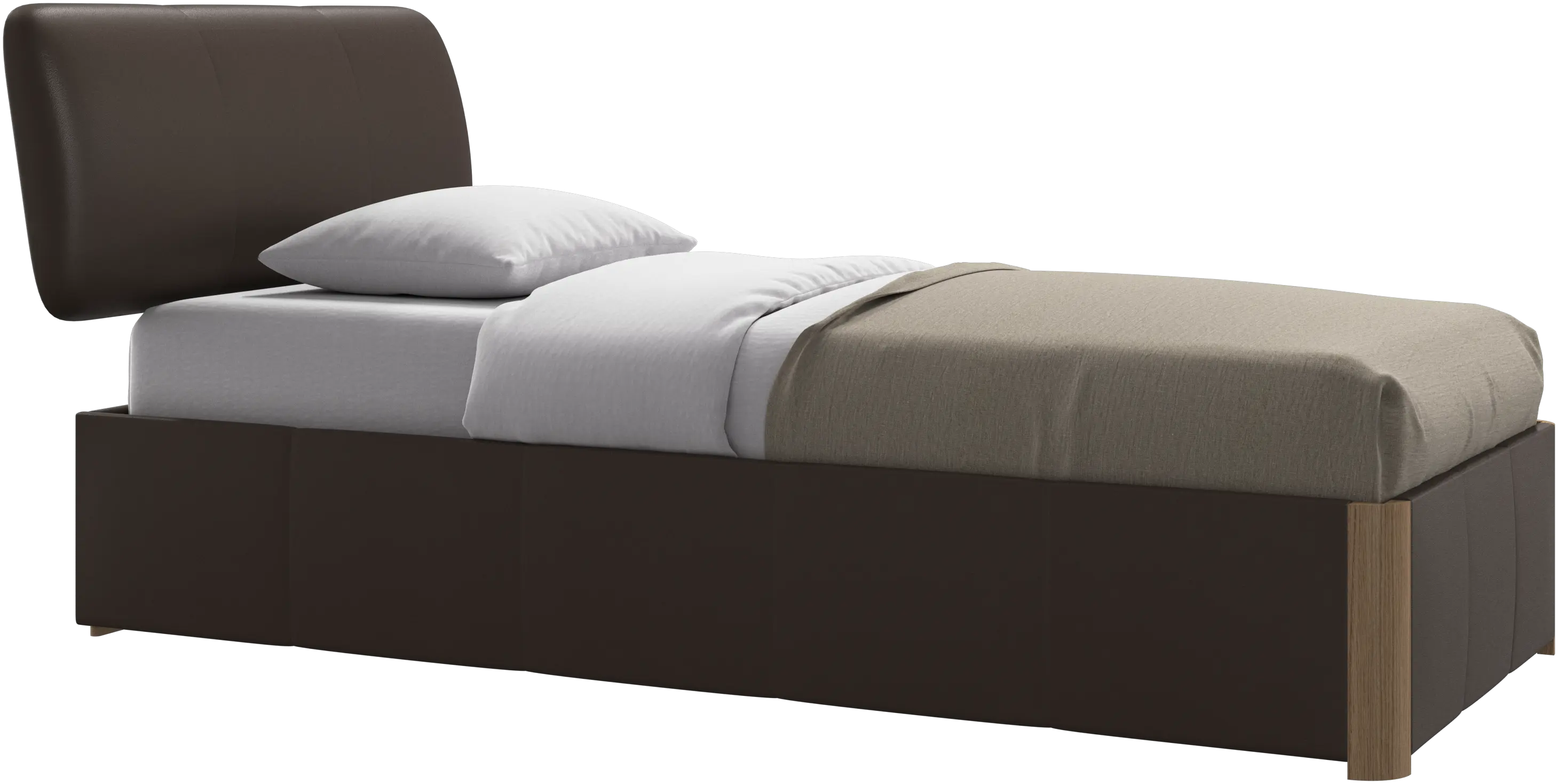 Element bed, bed-mounted headboard, with slats and storage solution, excl. mattress