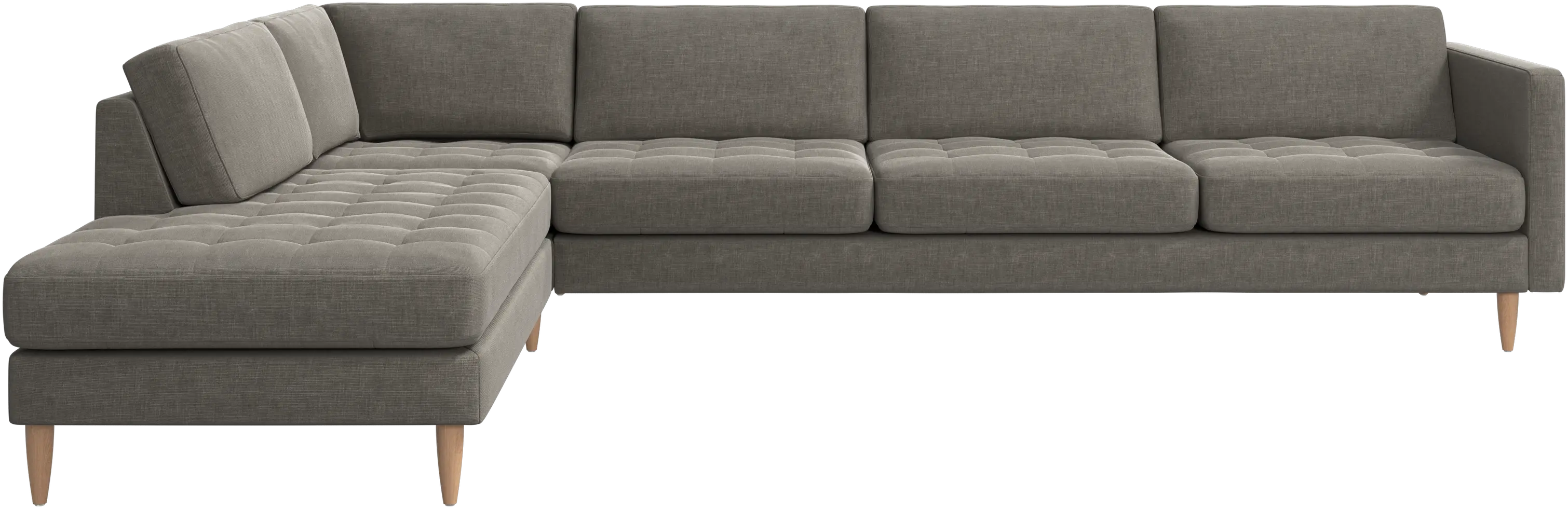 Osaka corner sofa with lounging unit, tufted seat
