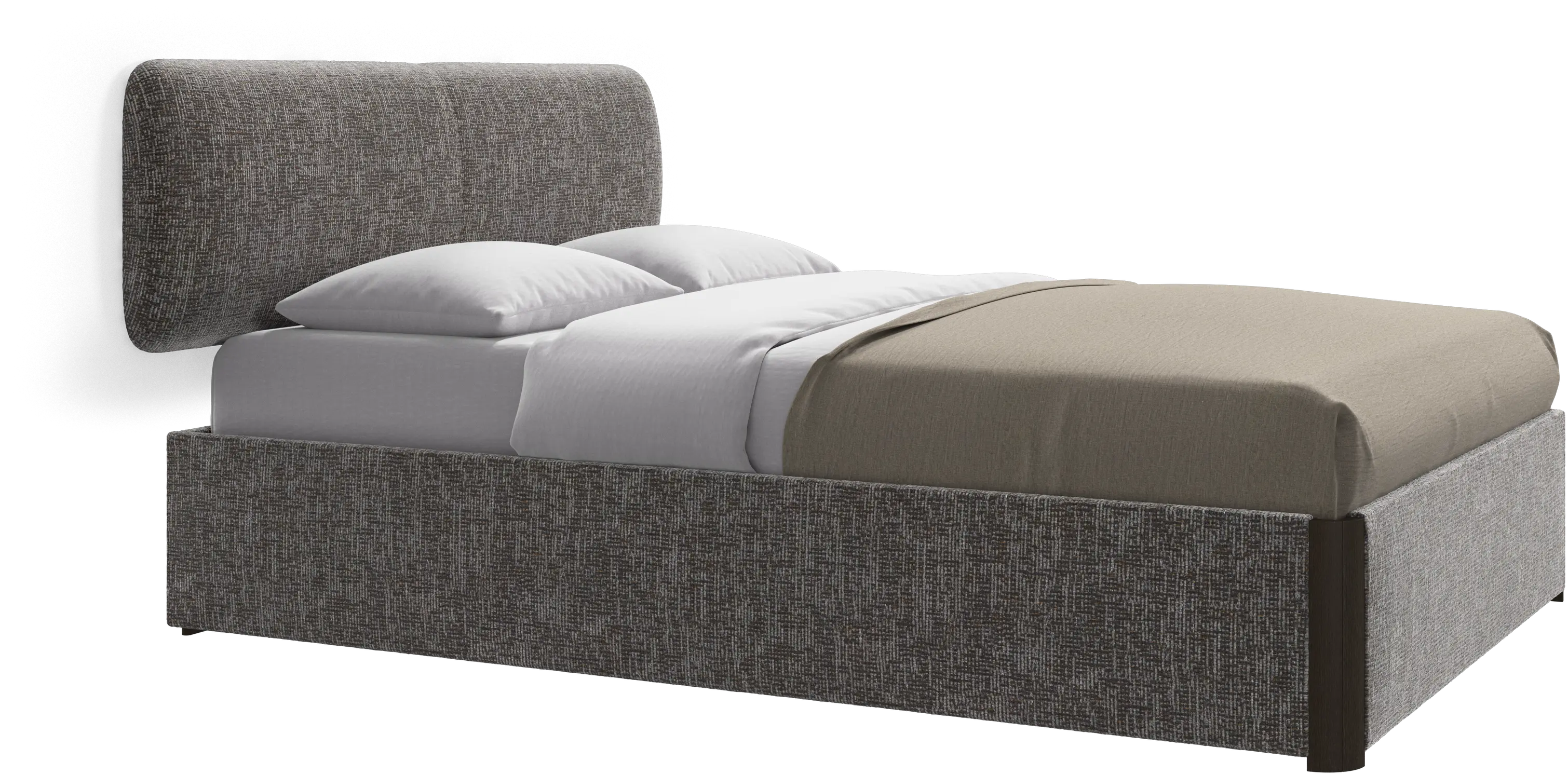 Element bed, wall-mounted headboard, with slats and storage solution, excl. mattress