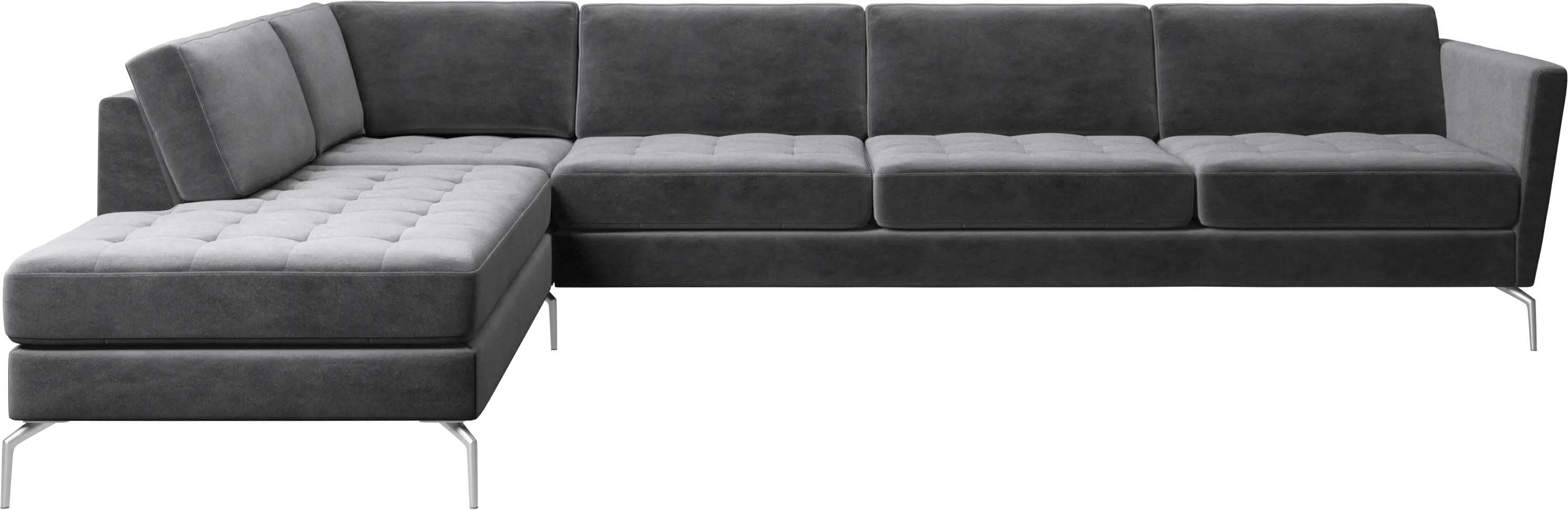 Osaka corner sofa with lounging unit, tufted seat