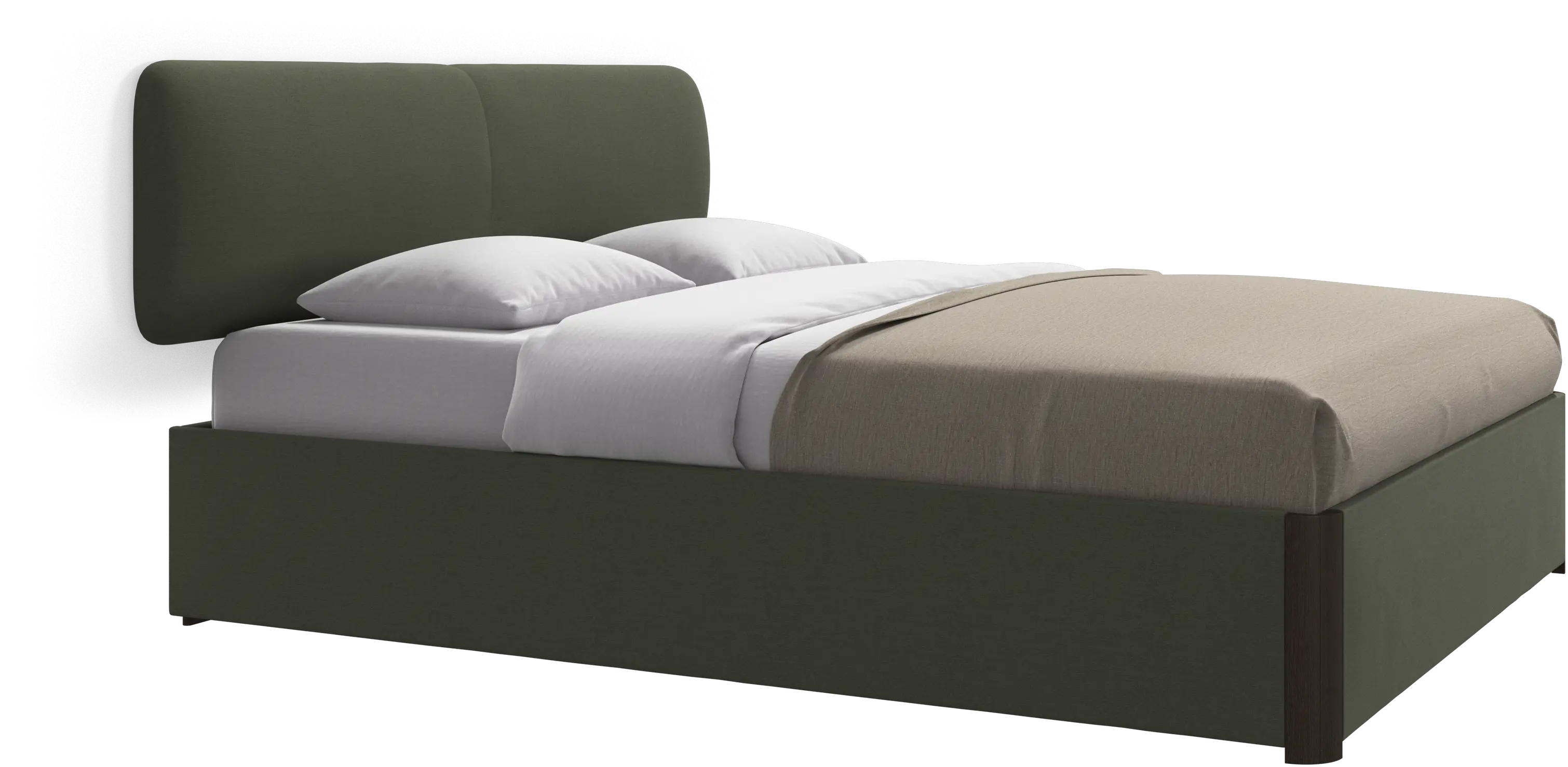 Element bed, wall-mounted headboard, with slats and storage solution, excl. mattress
