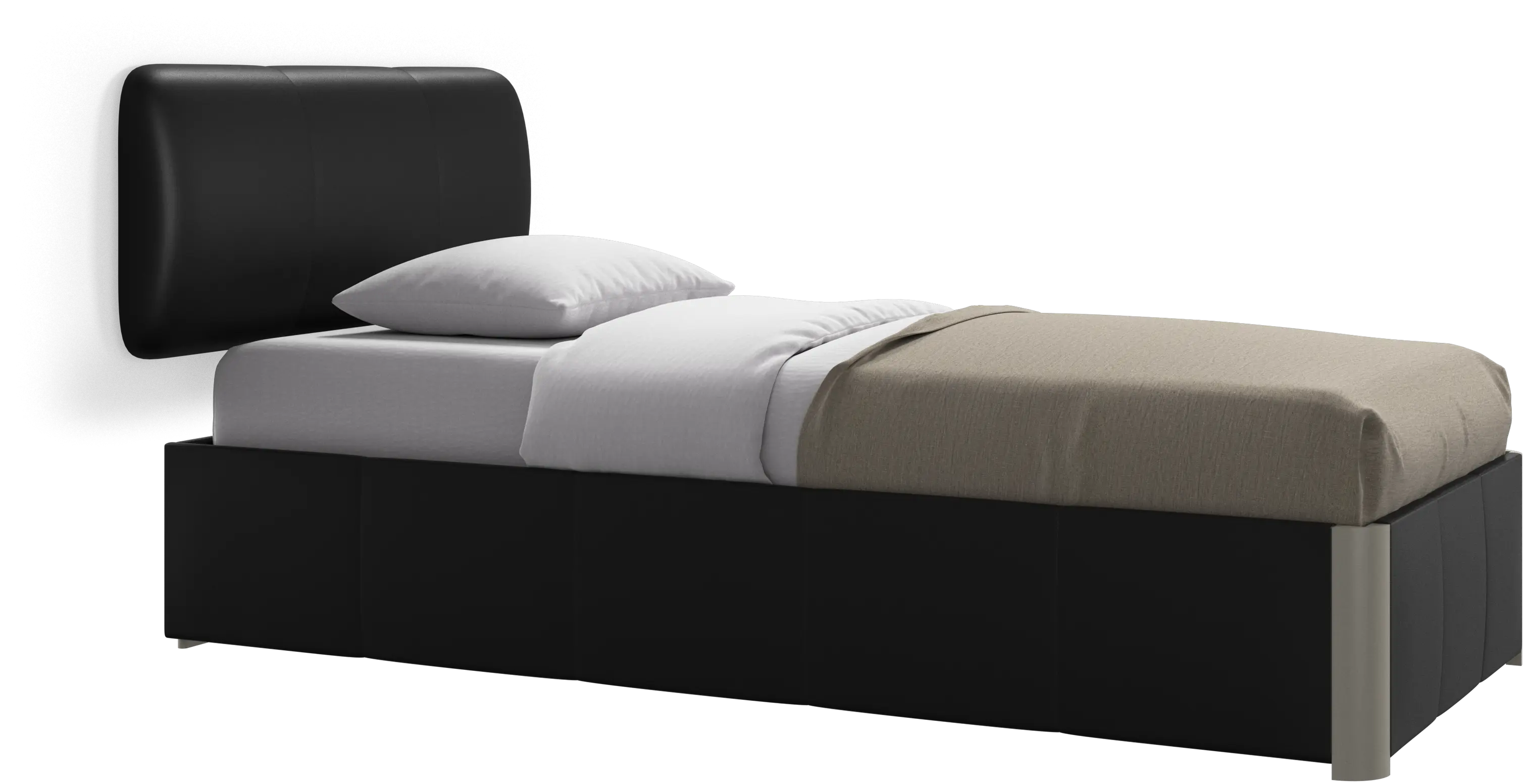 Element bed, wall-mounted headboard, with slats and storage solution, excl. mattress