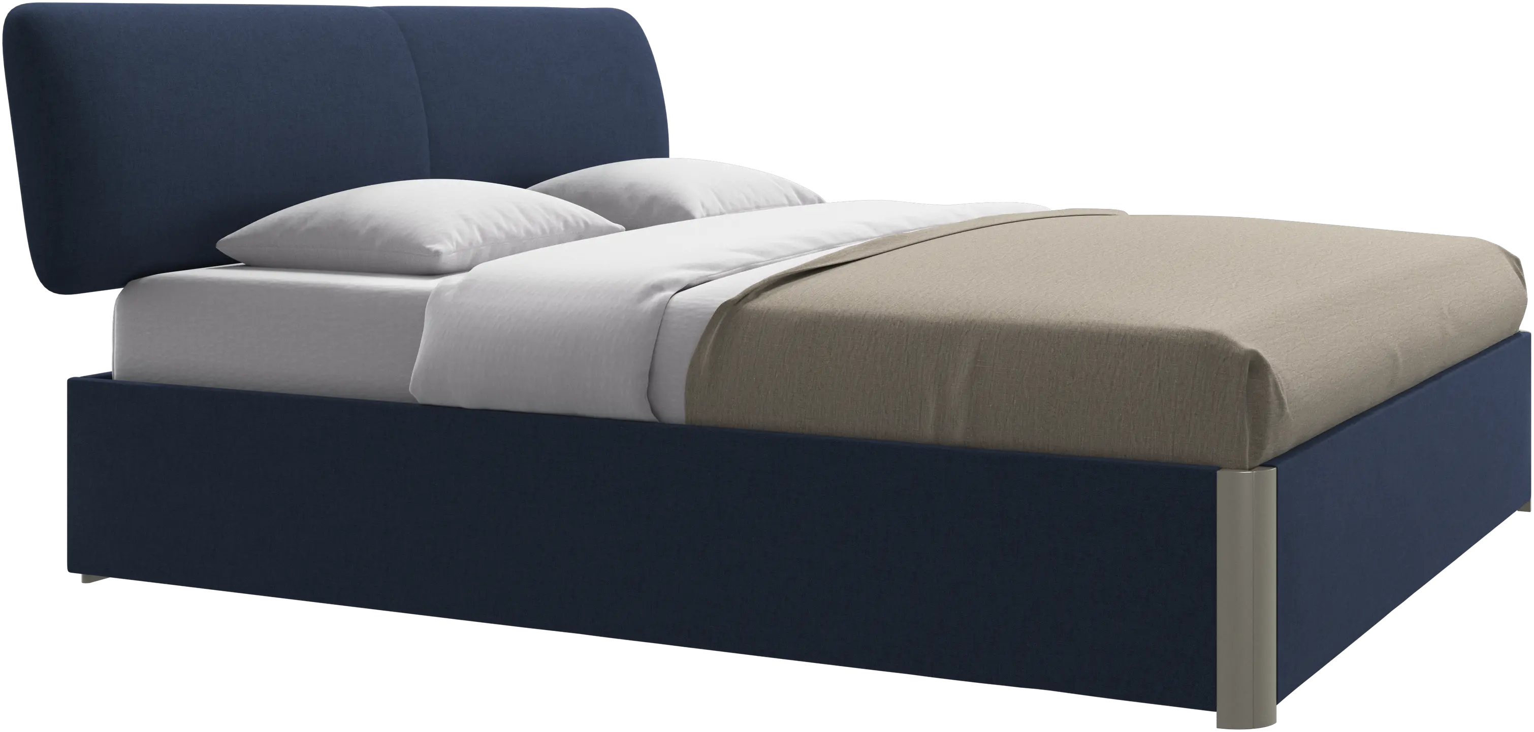 Element bed, bed-mounted headboard, with slats and storage solution, excl. mattress