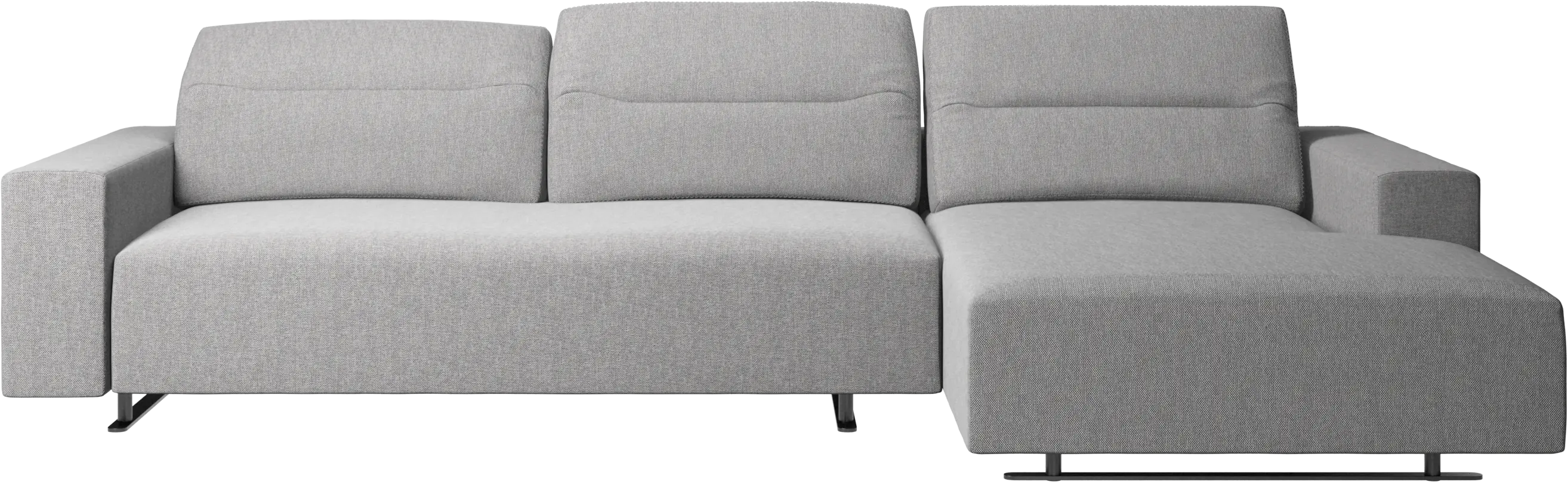 Hampton sofa with adjustable back, resting unit and storage right side