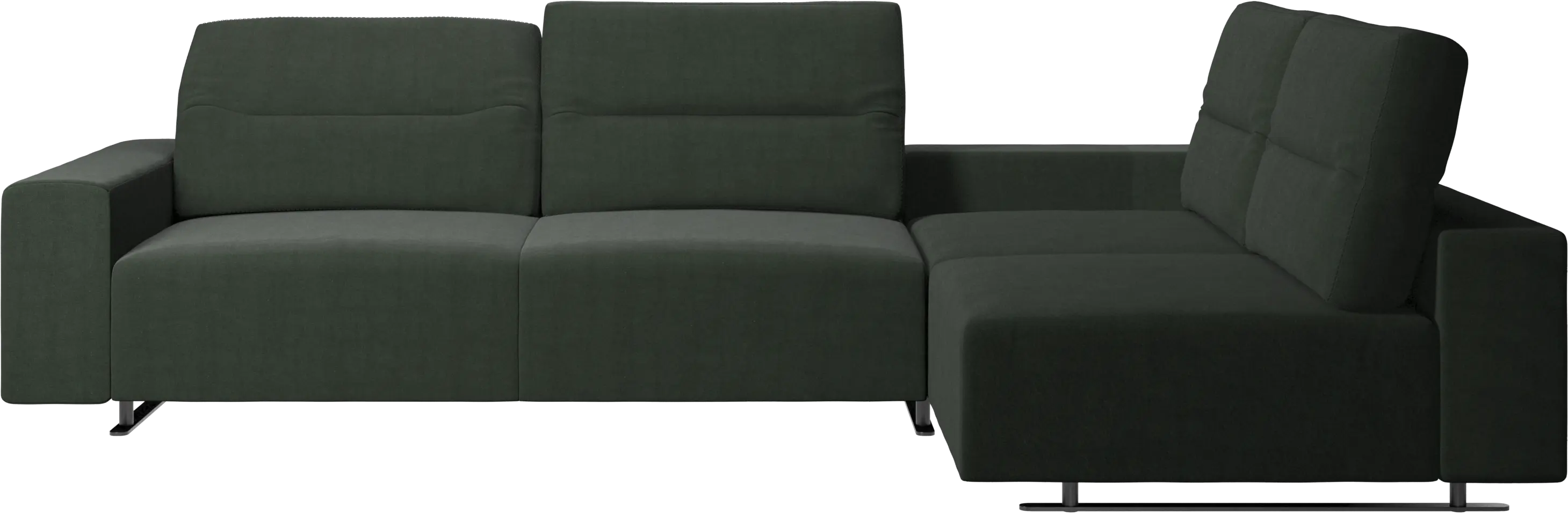 Sofa narożna Hampton z regulowanym oparciem i schowkiem po lewej stronie