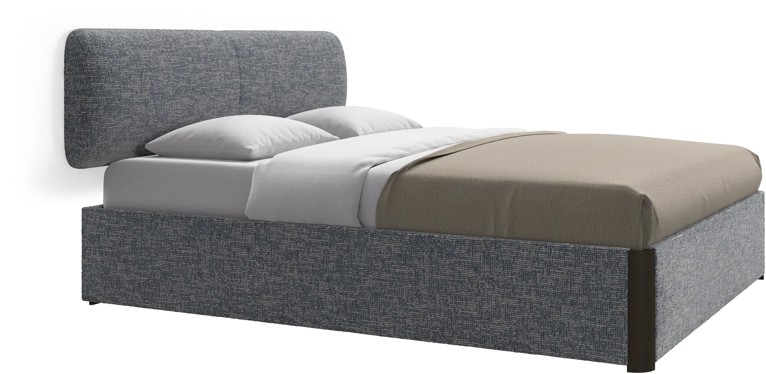 Element lit, tête de lit murale, avec lattes et solution de stockage, excl. matelas