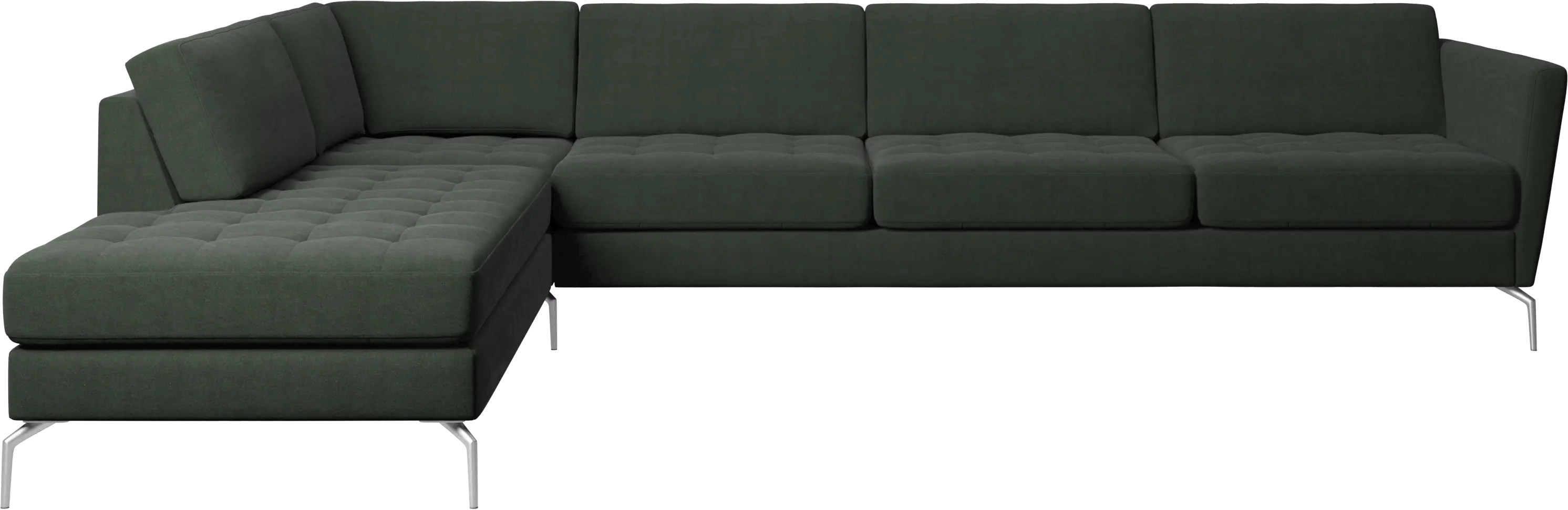 Osaka corner sofa with lounging unit, tufted seat