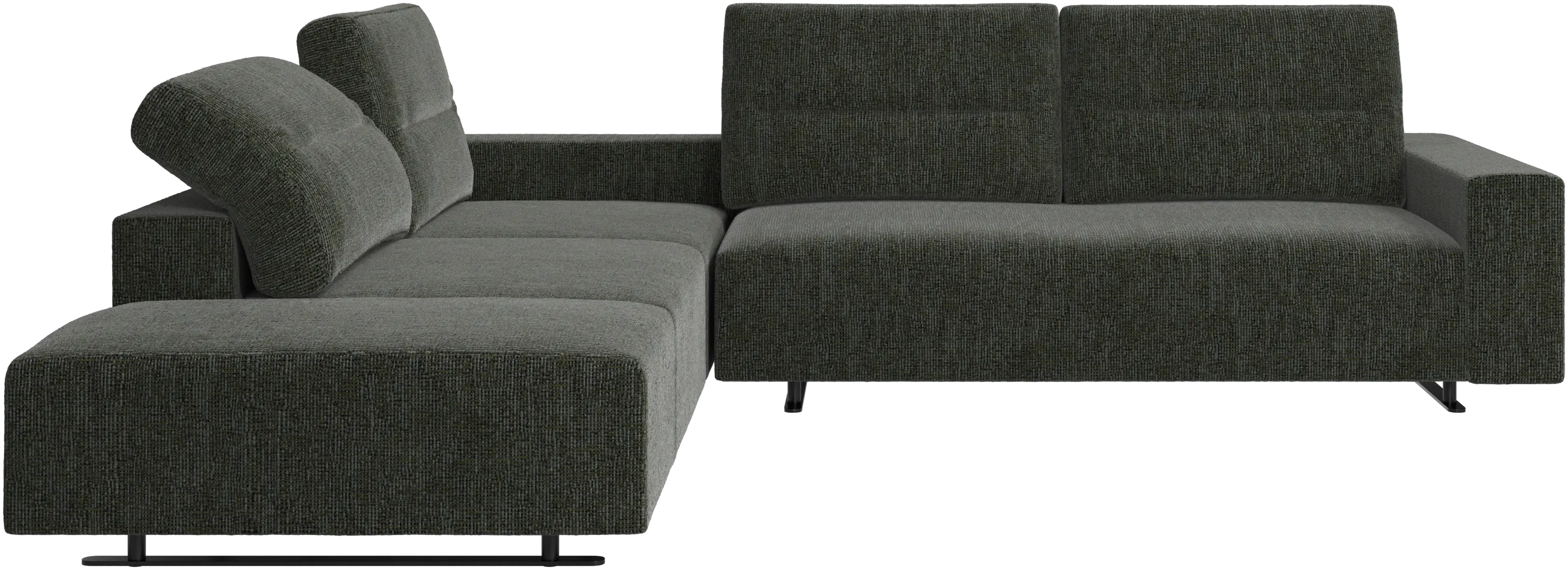 Hampton corner sofa with adjustable back and lounging unit