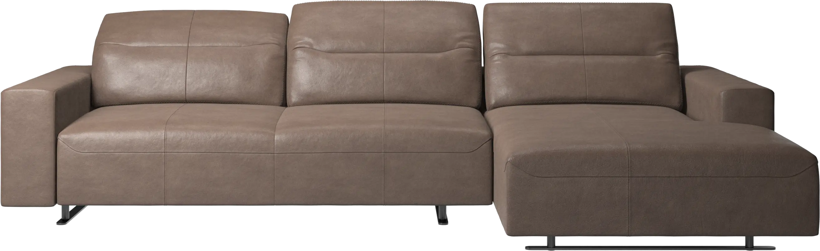 Hampton sofa with adjustable back, resting unit and storage right side