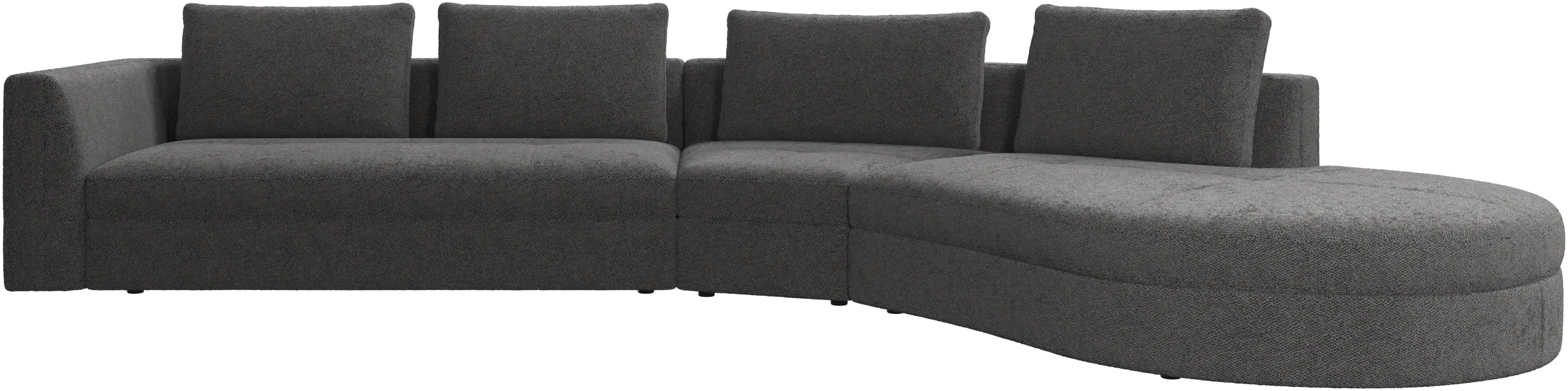 Bergamo sofa with round lounging unit,right