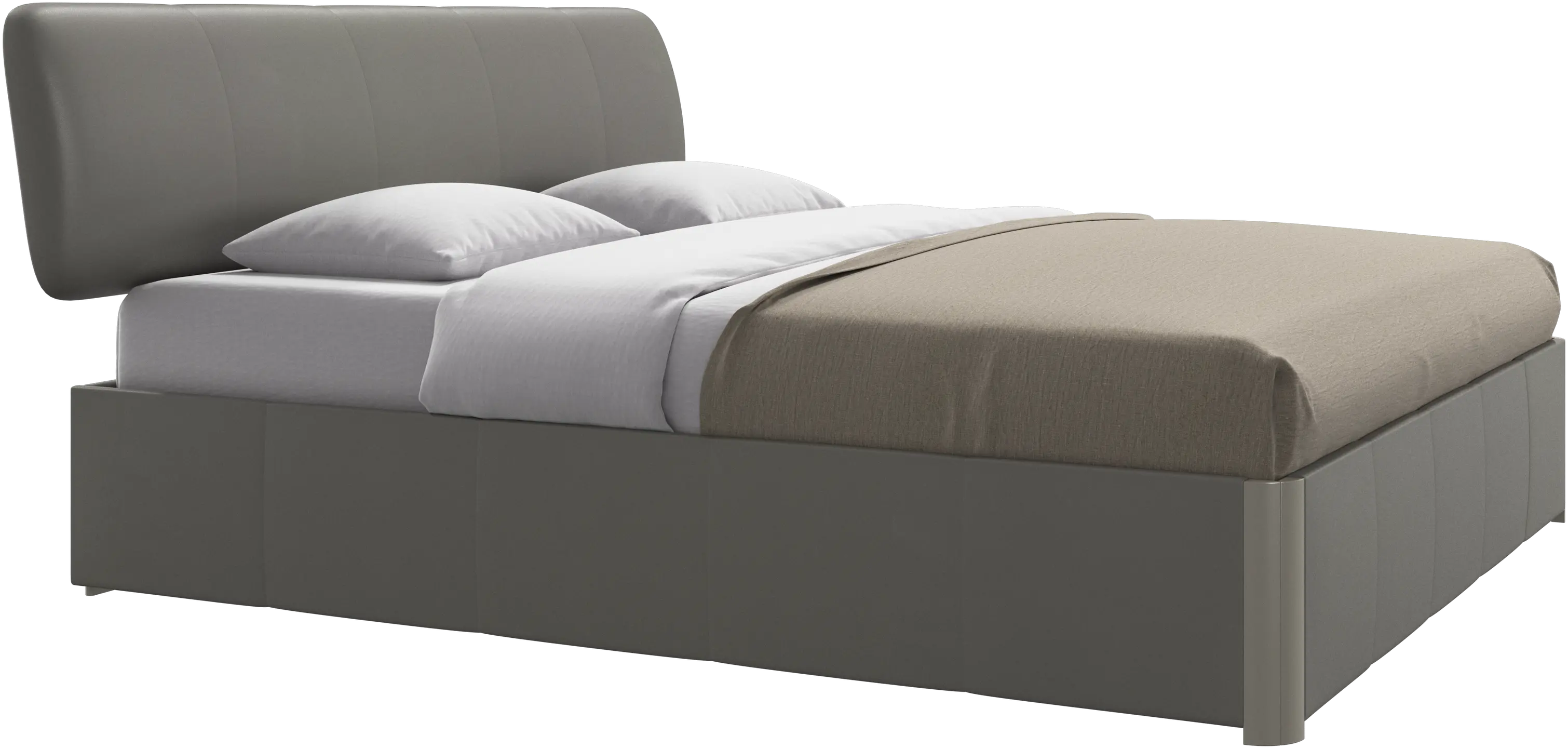 Element cama, cabecero montado en la cama, con láminas y solución de almacenamiento, excl. colchón