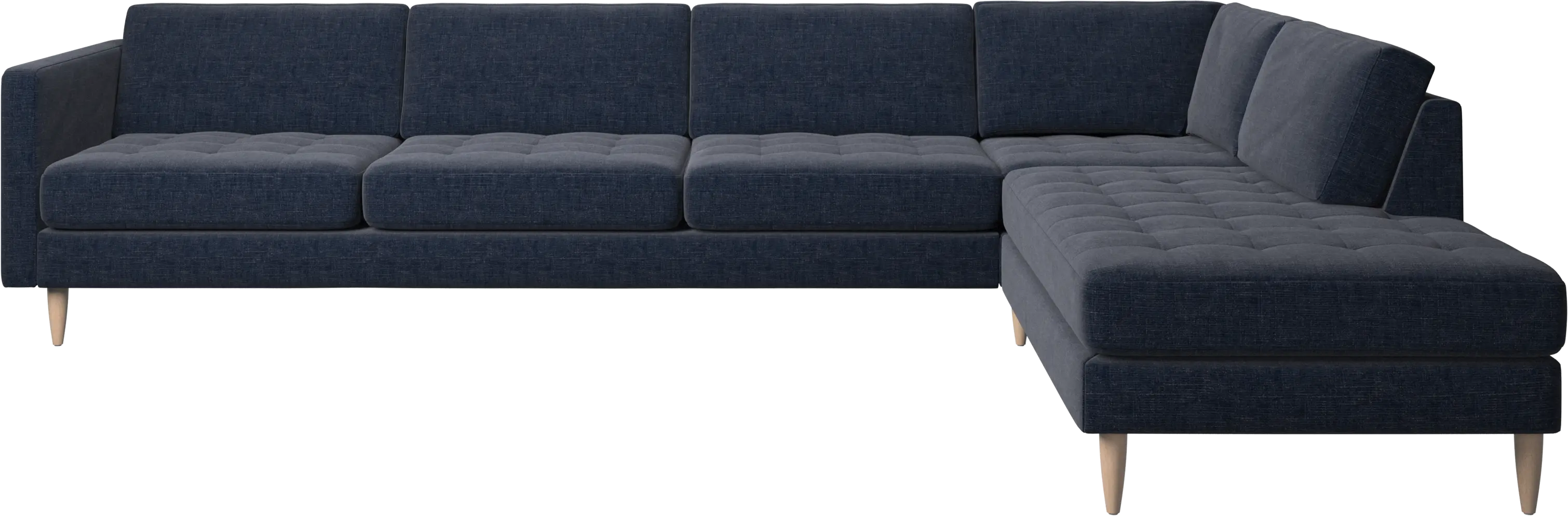 Osaka corner sofa with lounging unit, tufted seat