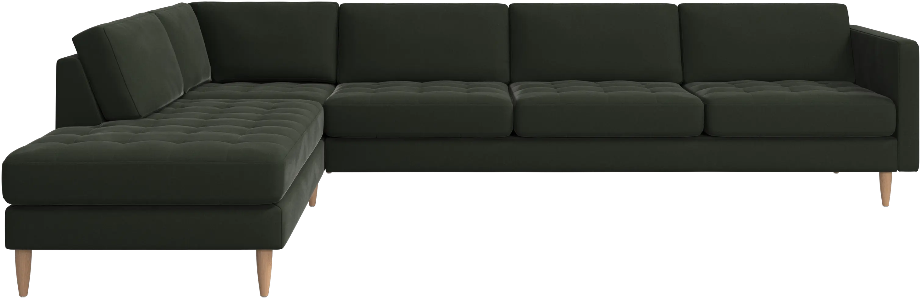 Osaka corner sofa with lounging unit, tufted seat