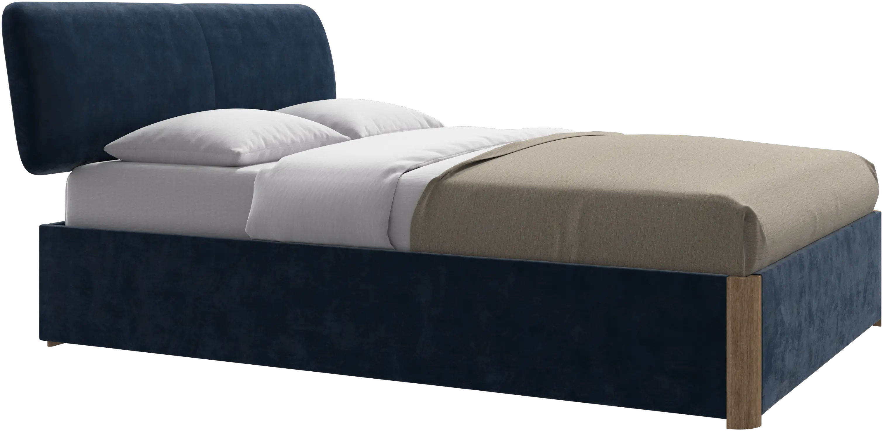 Element bed, bed-mounted headboard, with slats and storage solution, excl. mattress