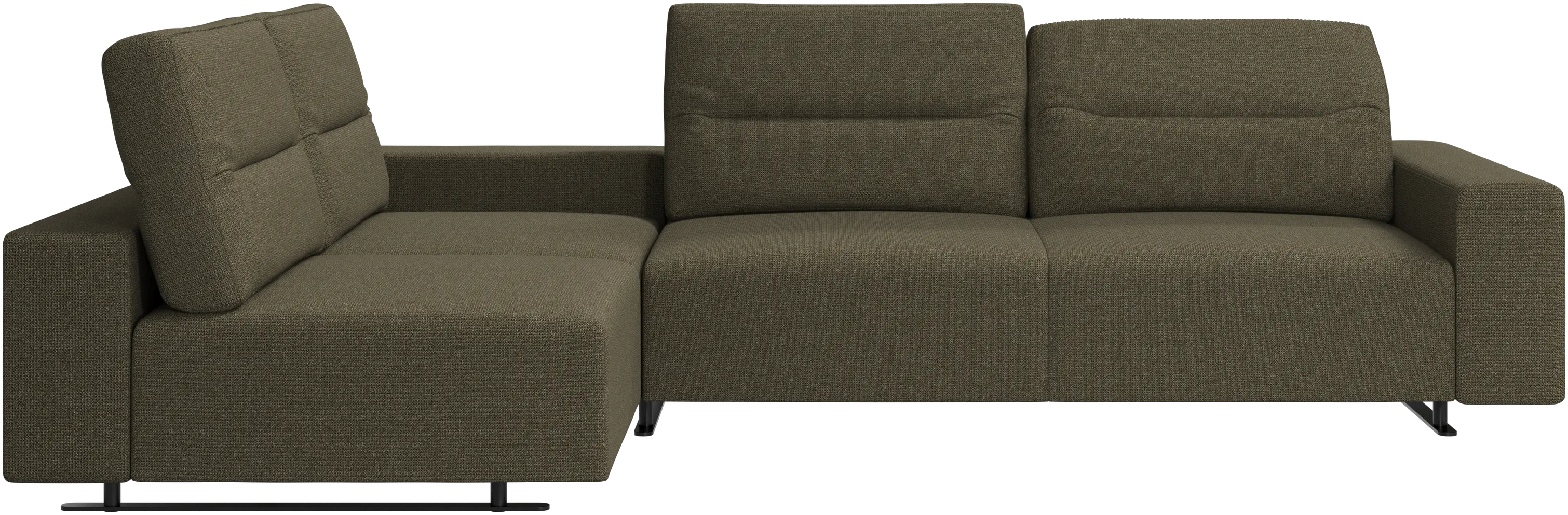 Hampton corner sofa with adjustable back and storage on right side