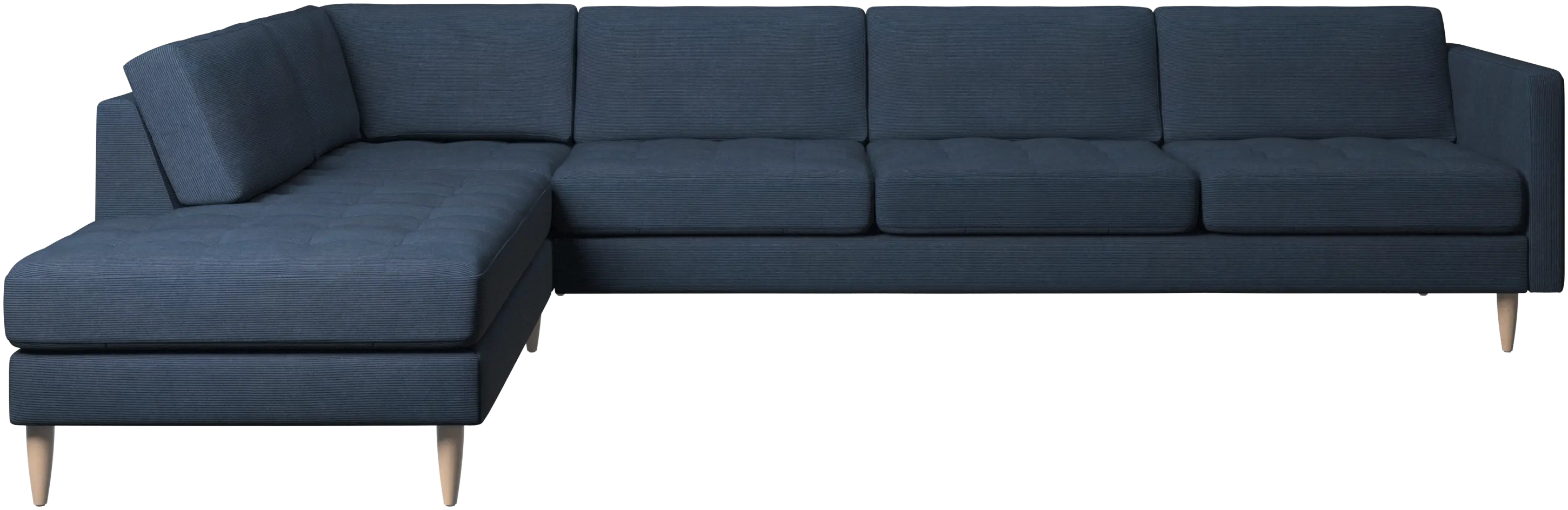 Osaka corner sofa with lounging unit, tufted seat