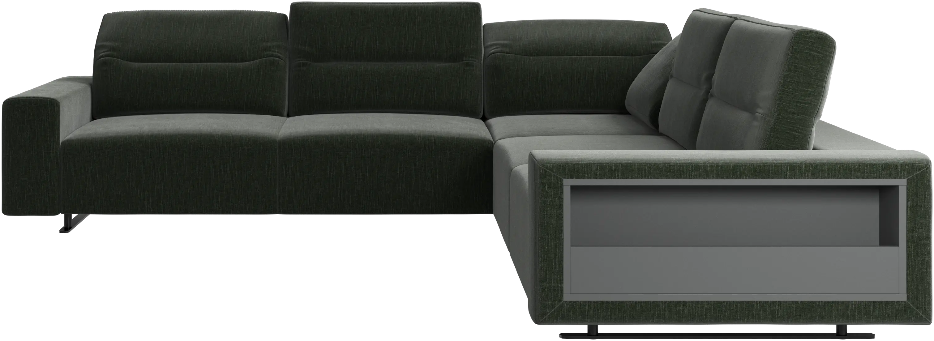 Hampton corner sofa with adjustable back and storage