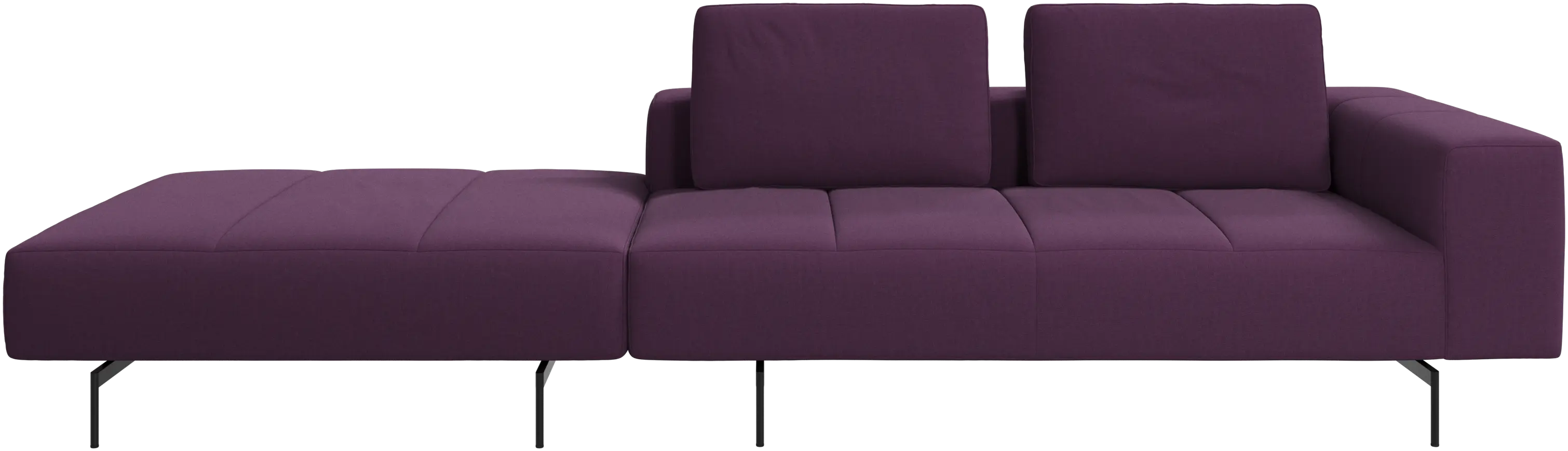 Amsterdam sofa with pouf on right side