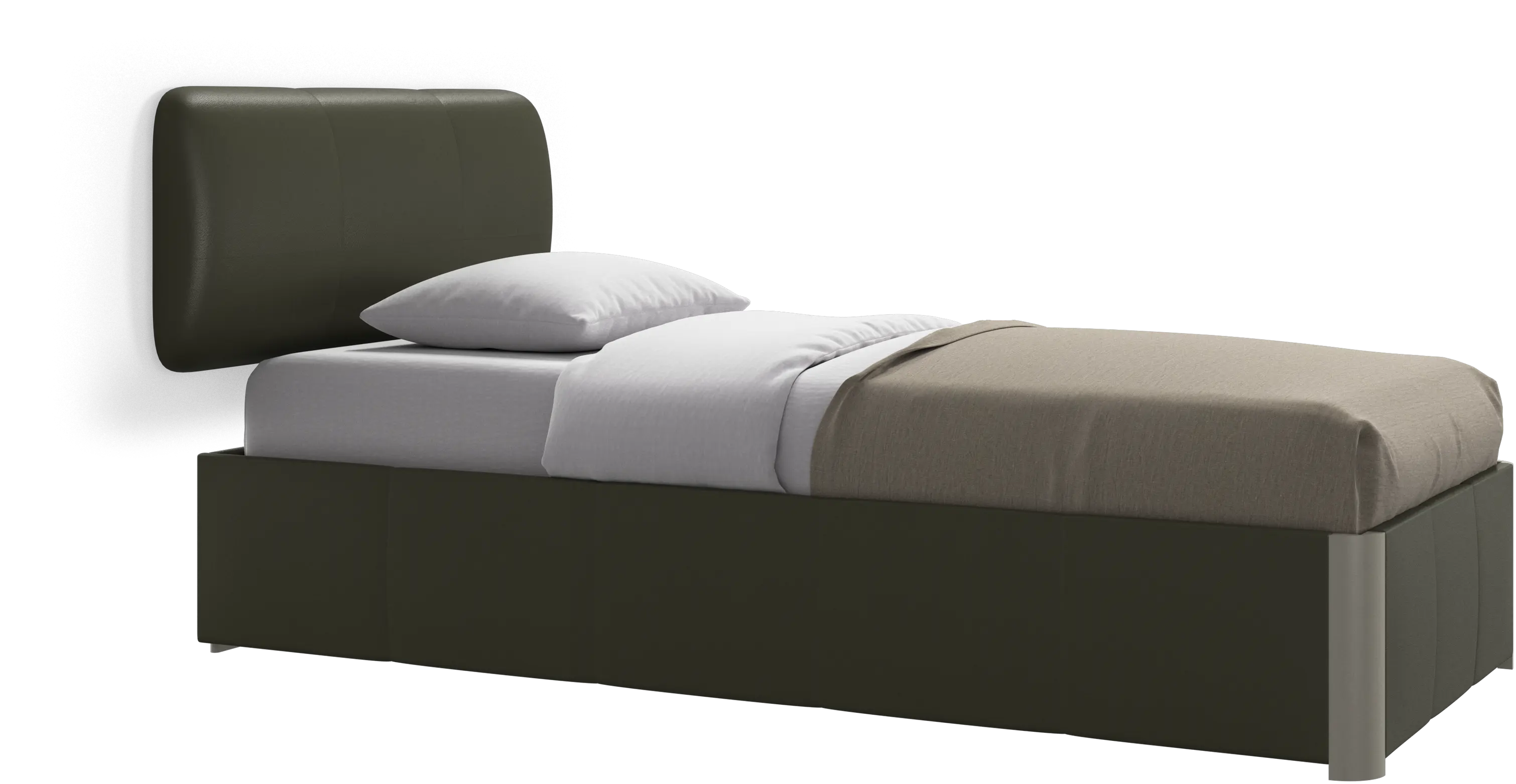 Element bed, wall-mounted headboard, with slats and storage solution, excl. mattress
