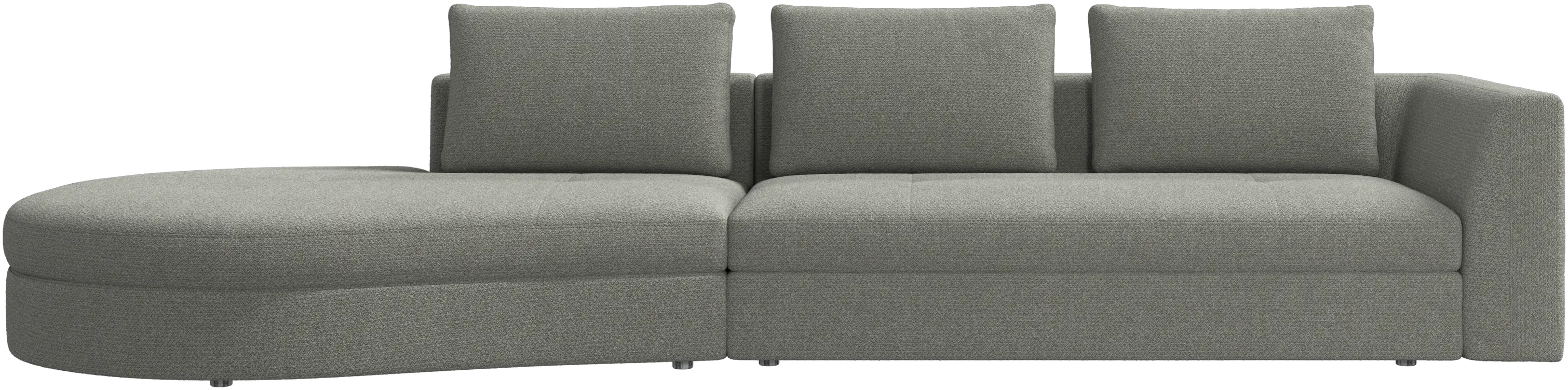 Bergamo sofa with round lounging unit, left