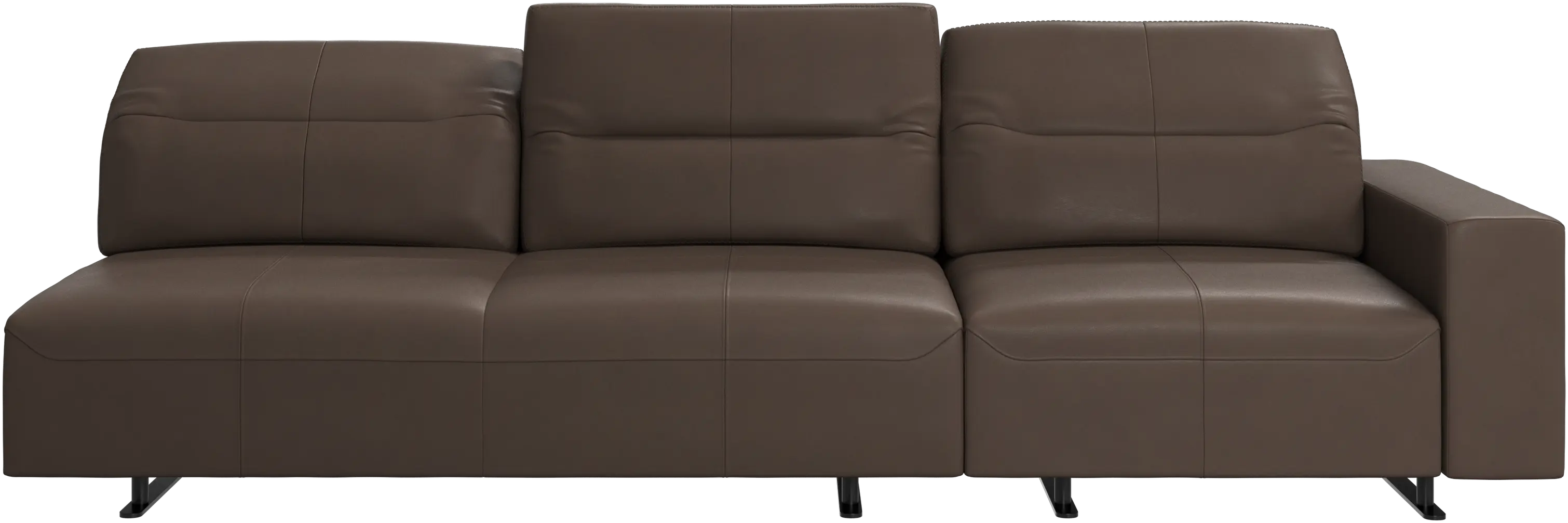 Hampton sofa with adjustable back and storage on the right side