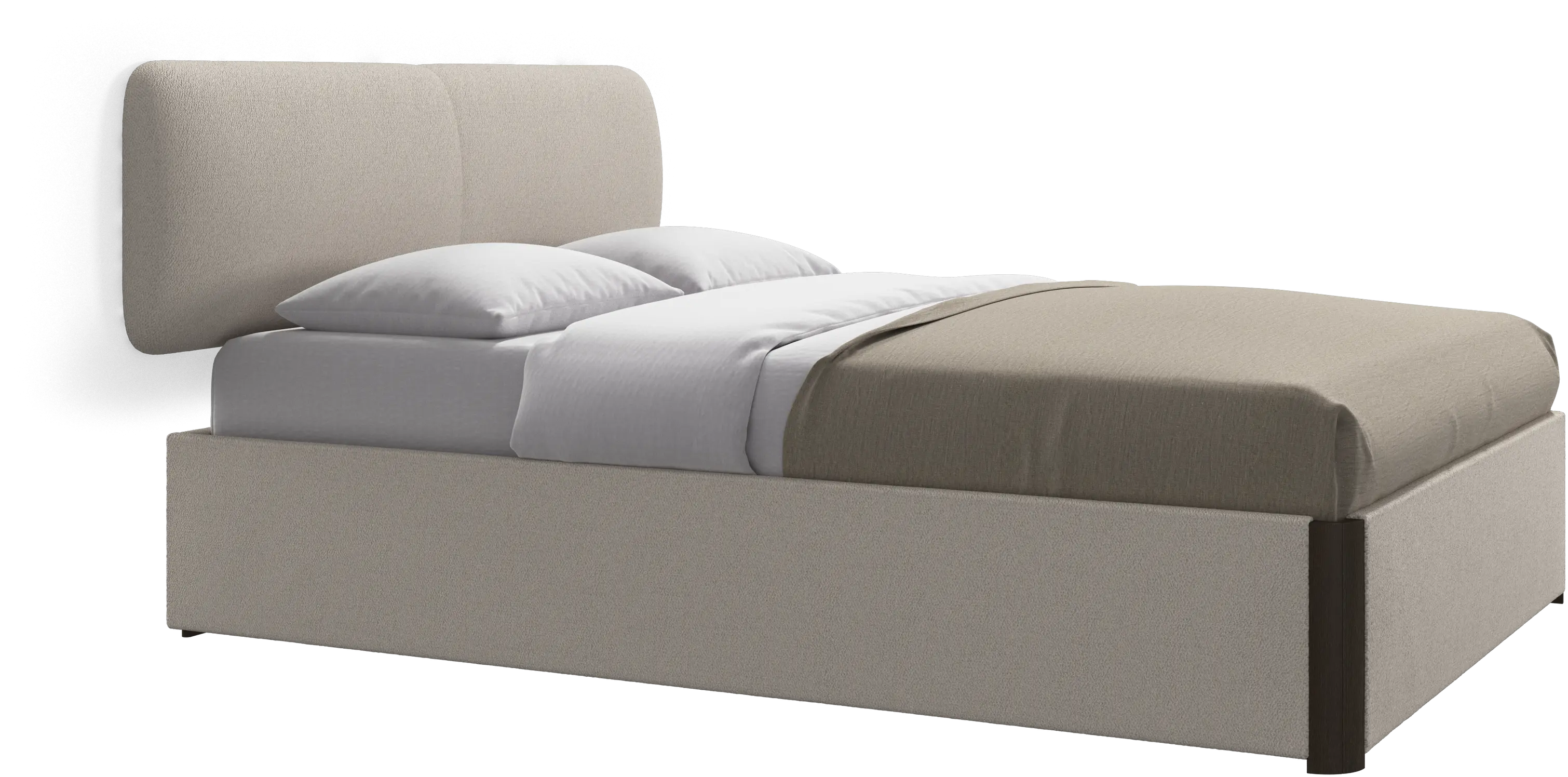 Element bed, wall-mounted headboard, with slats and storage solution, excl. mattress