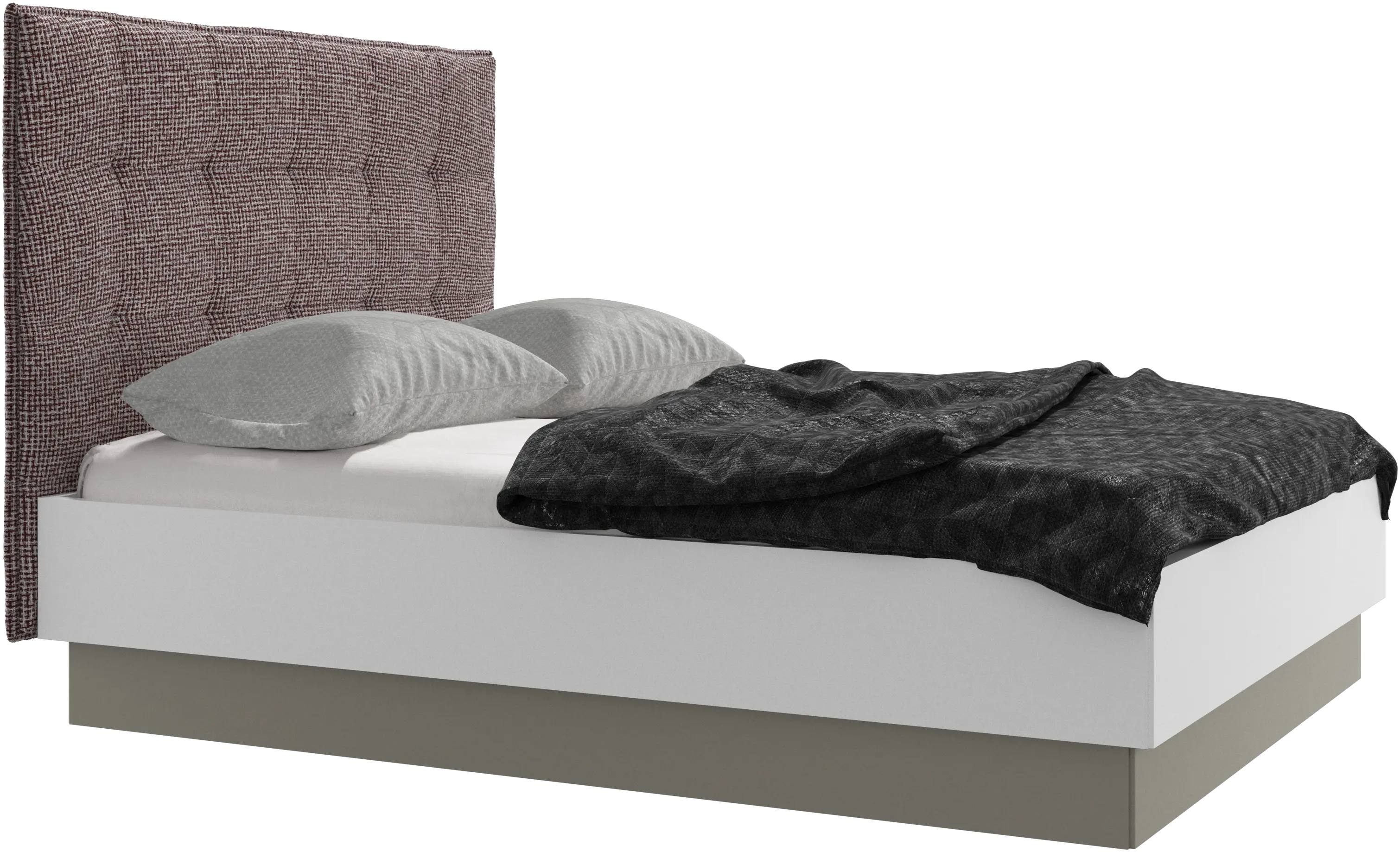 Lit Lugano avec rangement intégré, sommier inclus, hors matelas