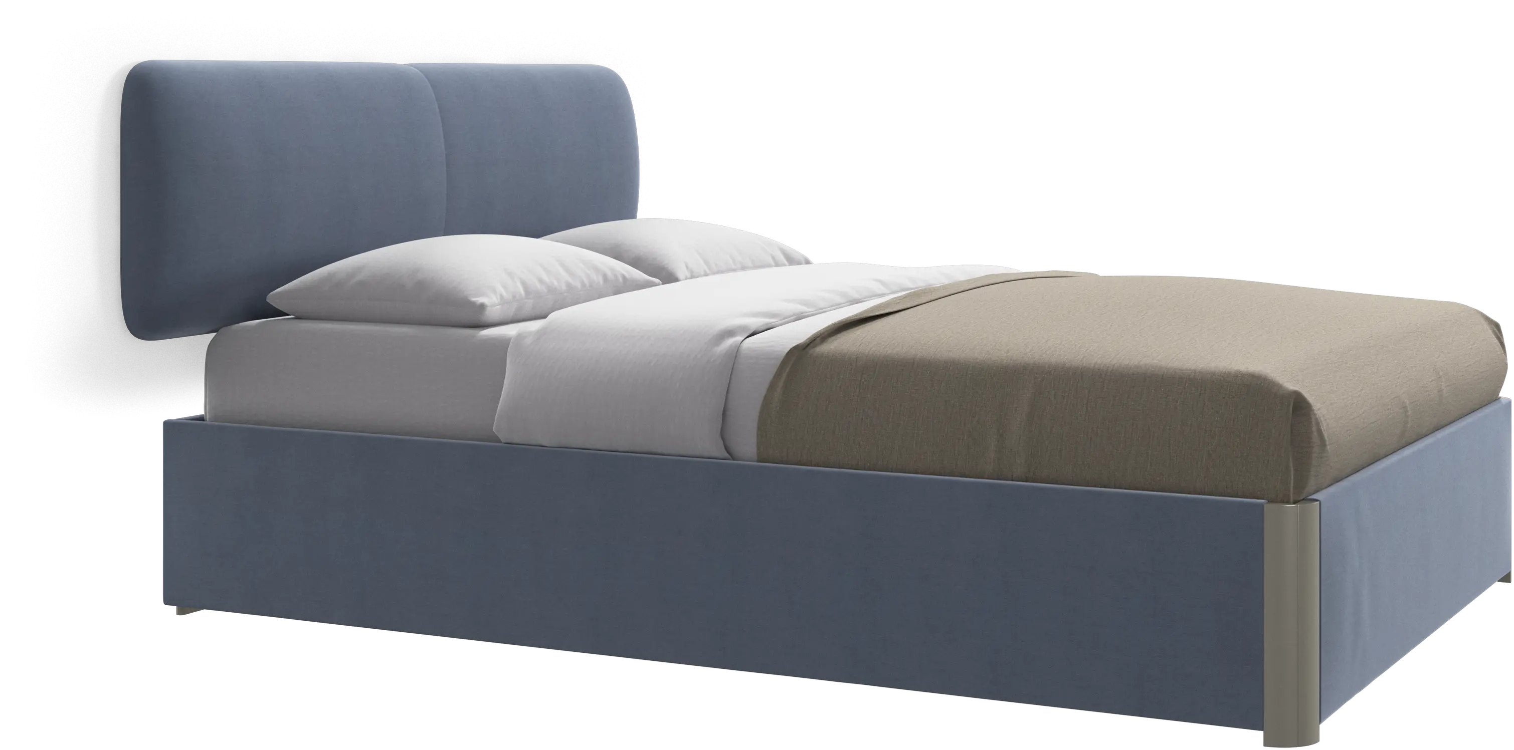 Element bed, wall-mounted headboard, with slats and storage solution, excl. mattress