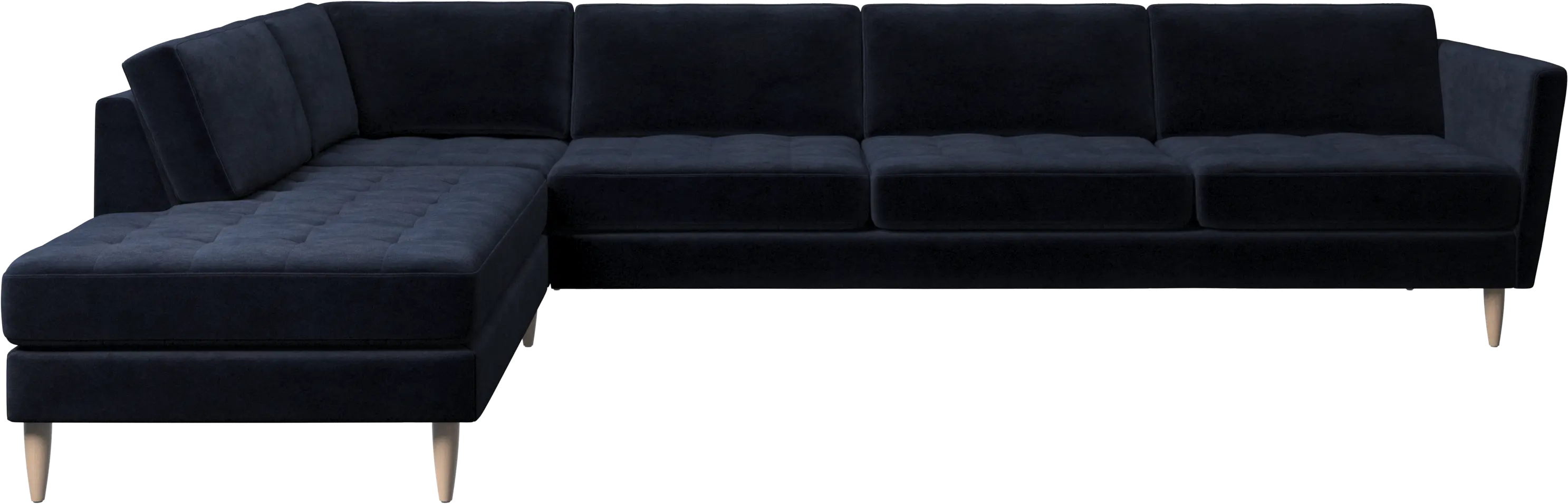 Osaka corner sofa with lounging unit, tufted seat