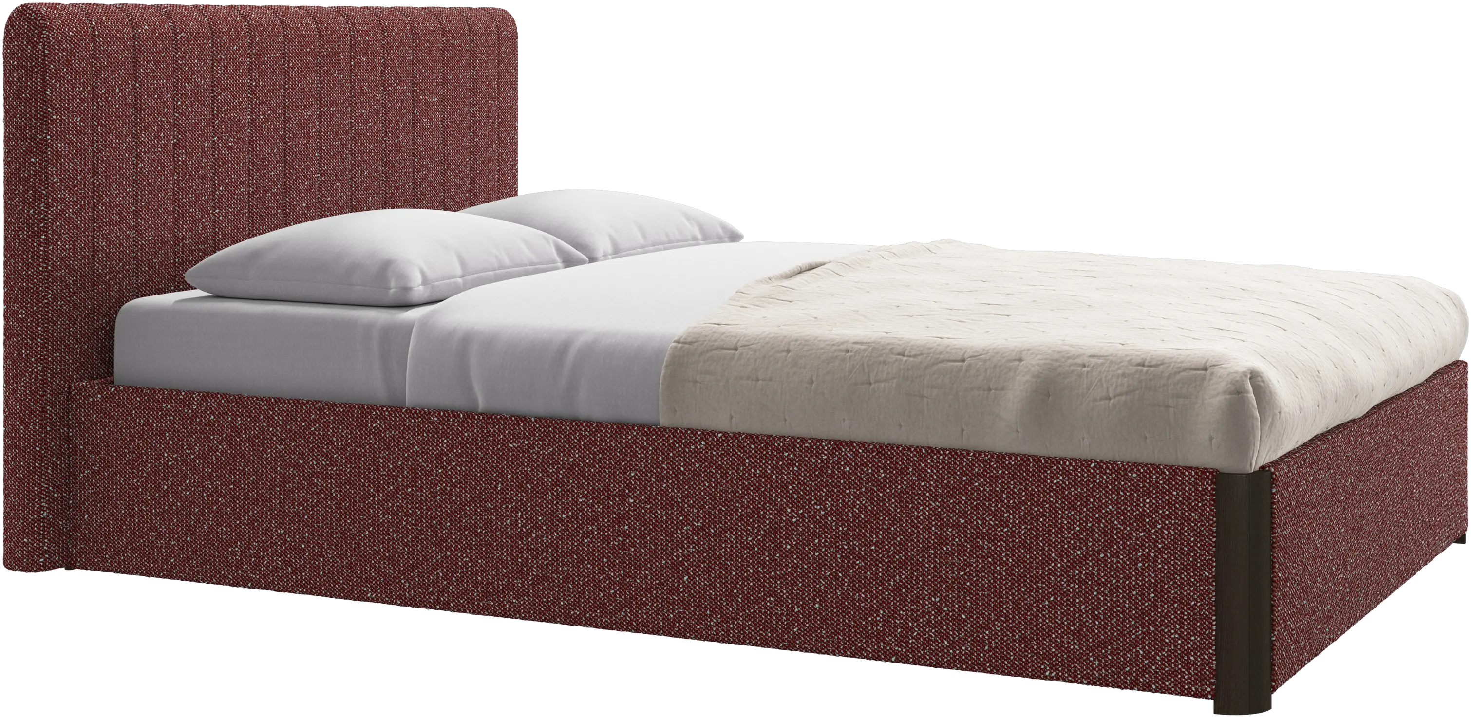 Element bed, bed-mounted headboard, with slats and storage solution, excl. mattress