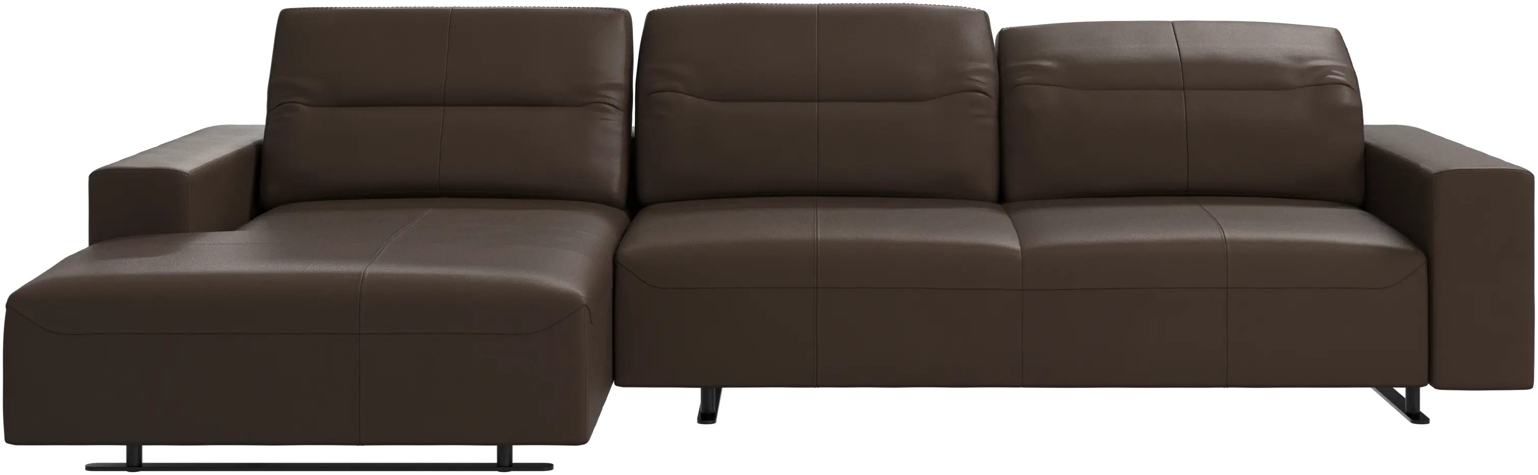 Hampton sofa with adjustable back, resting unit and storage both sides