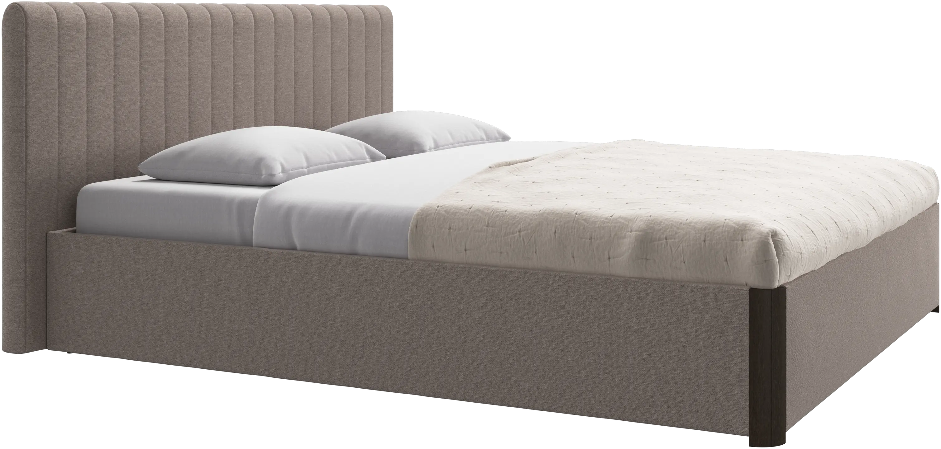 Element bed, bed-mounted headboard, with slats and storage solution, excl. mattress