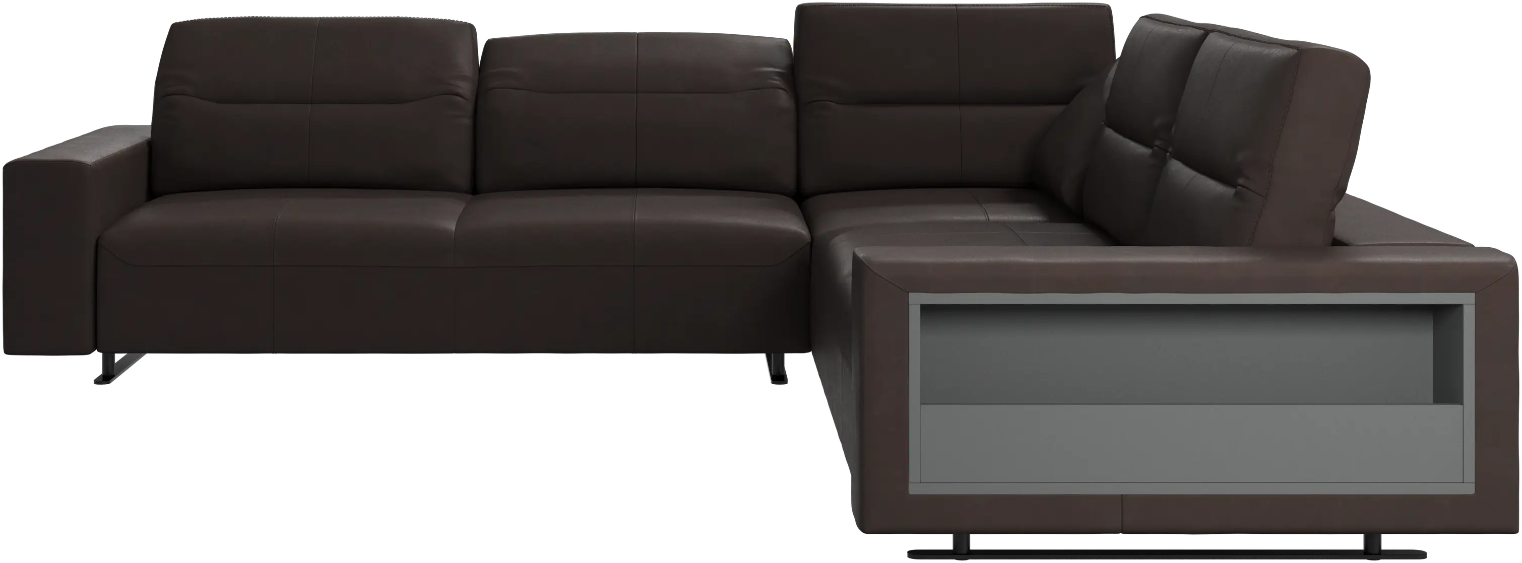 Hampton corner sofa with adjustable back and storage