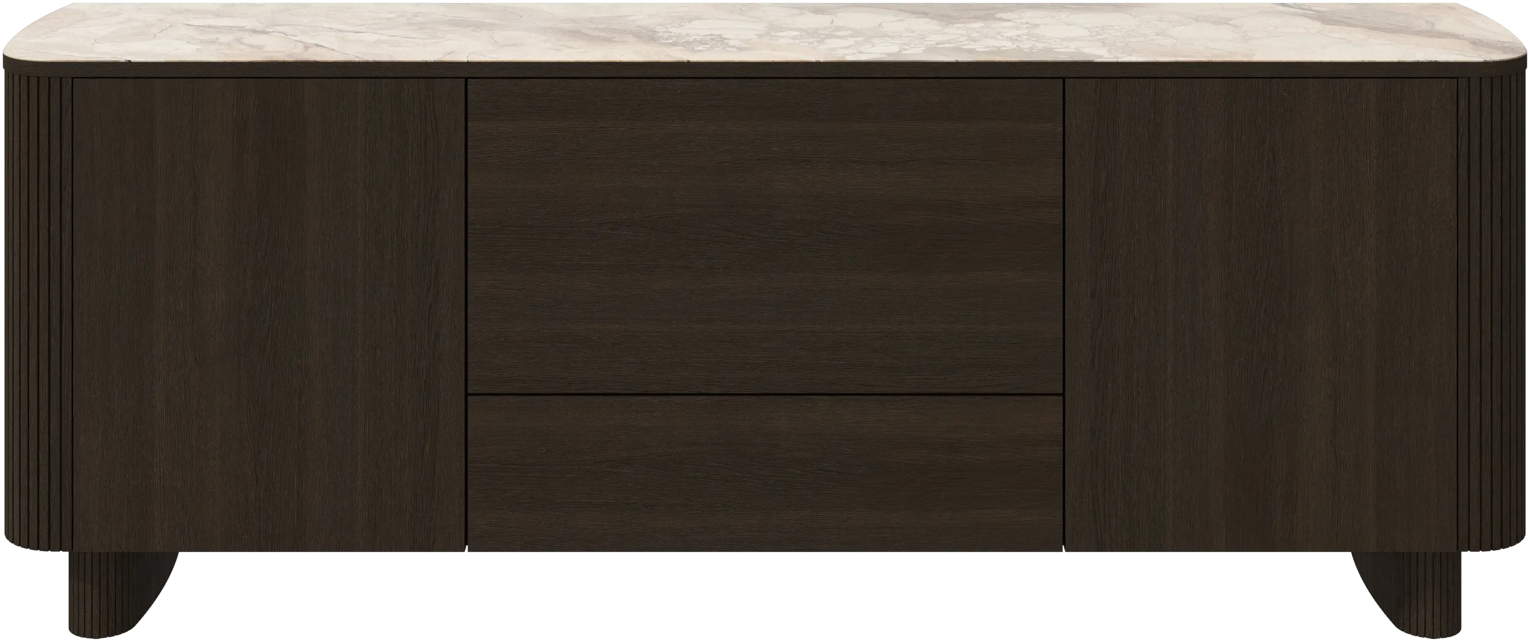 Sideboard with drop-down section