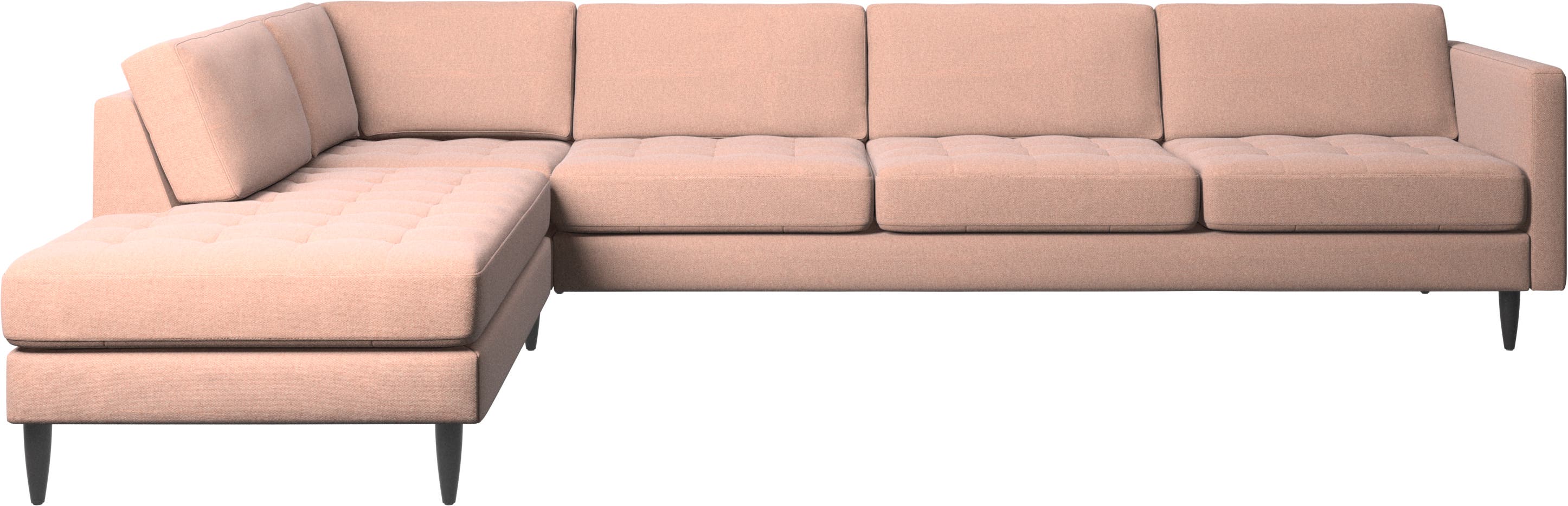 Osaka corner sofa with lounging unit, tufted seat