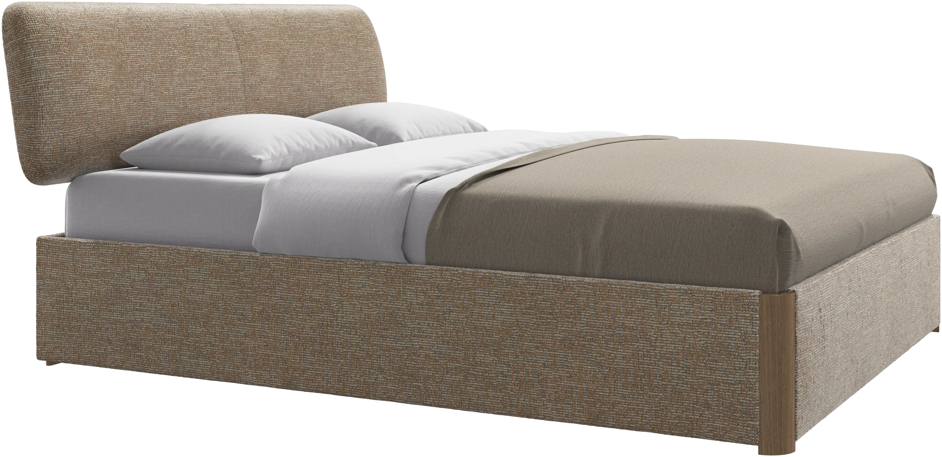 Element bed, bed-mounted headboard, with slats and storage solution, excl. mattress