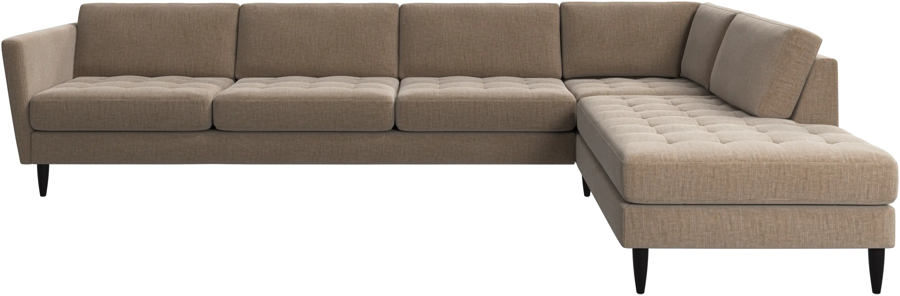 Osaka corner sofa with lounging unit, tufted seat