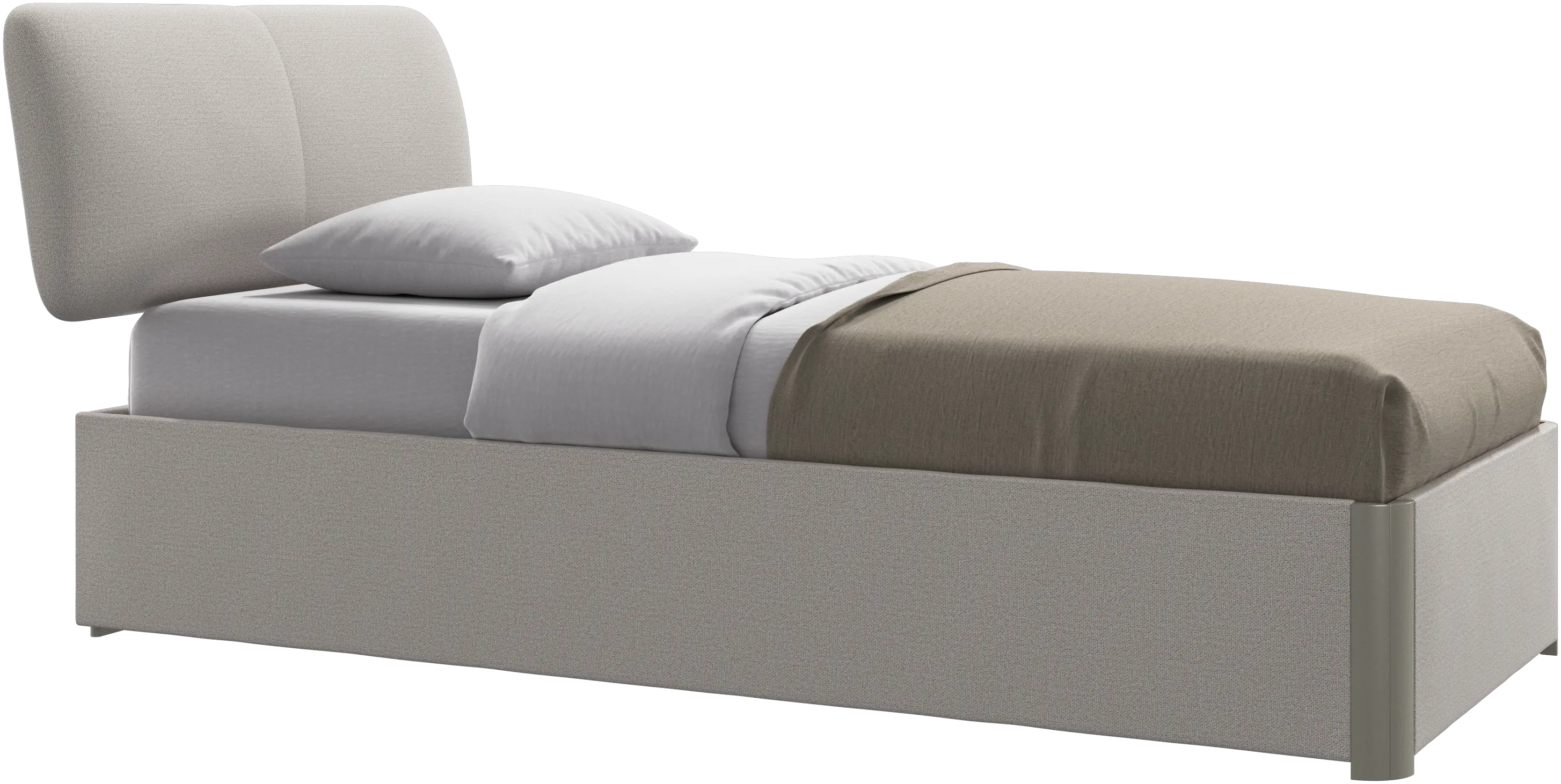 Element bed, bed-mounted headboard, with slats and storage solution, excl. mattress