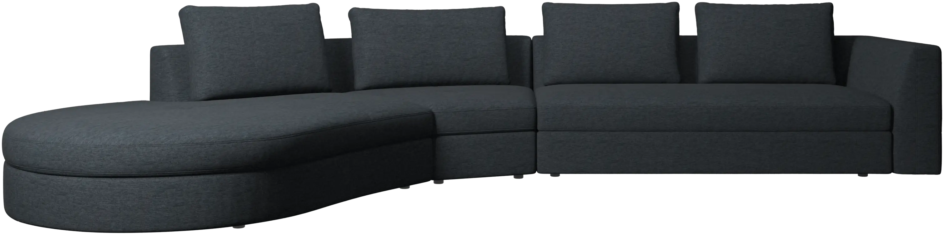 Bergamo sofa with round lounging unit, left