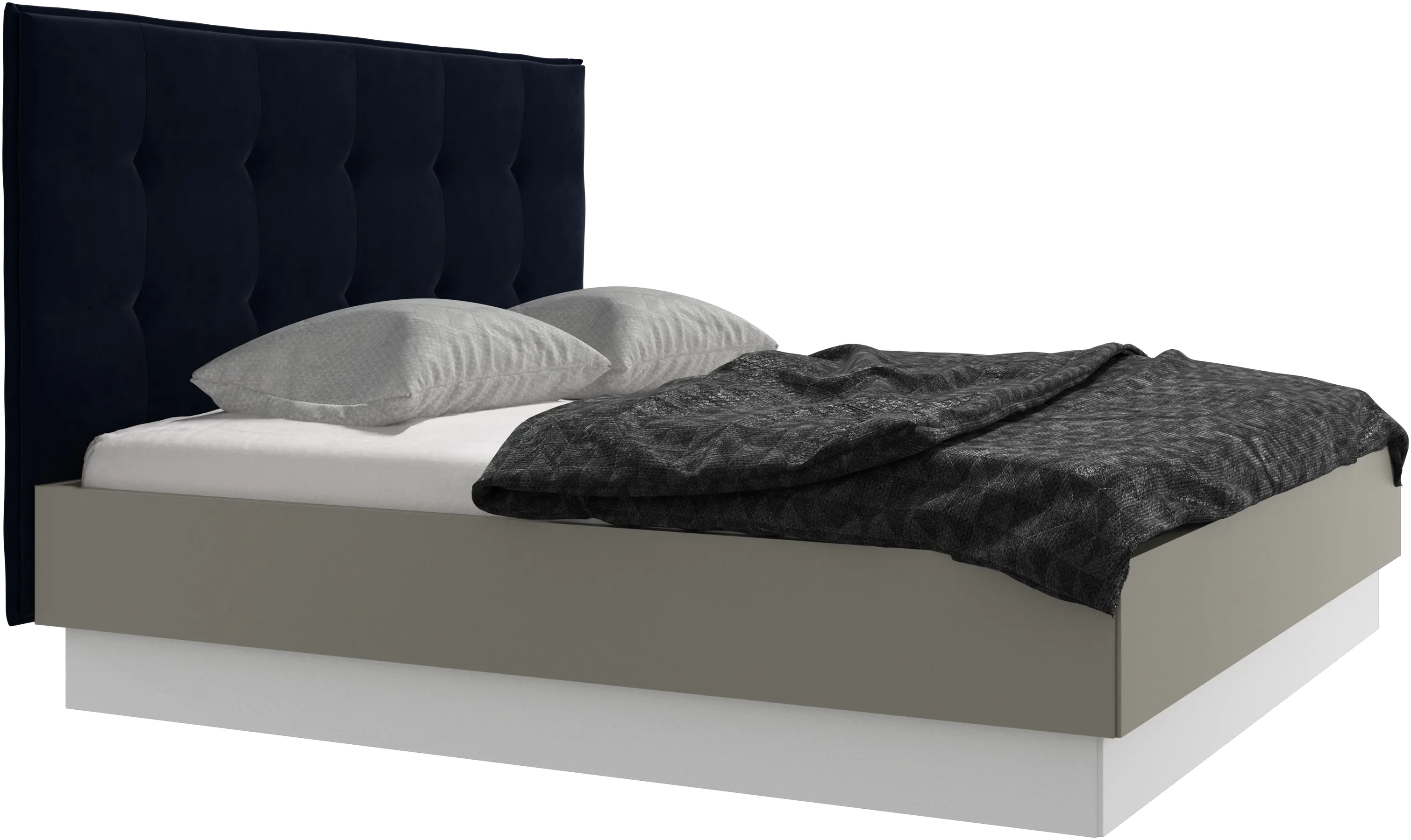 Cama con canapé Lugano, estructura elevable y tablado, no incluye colchón